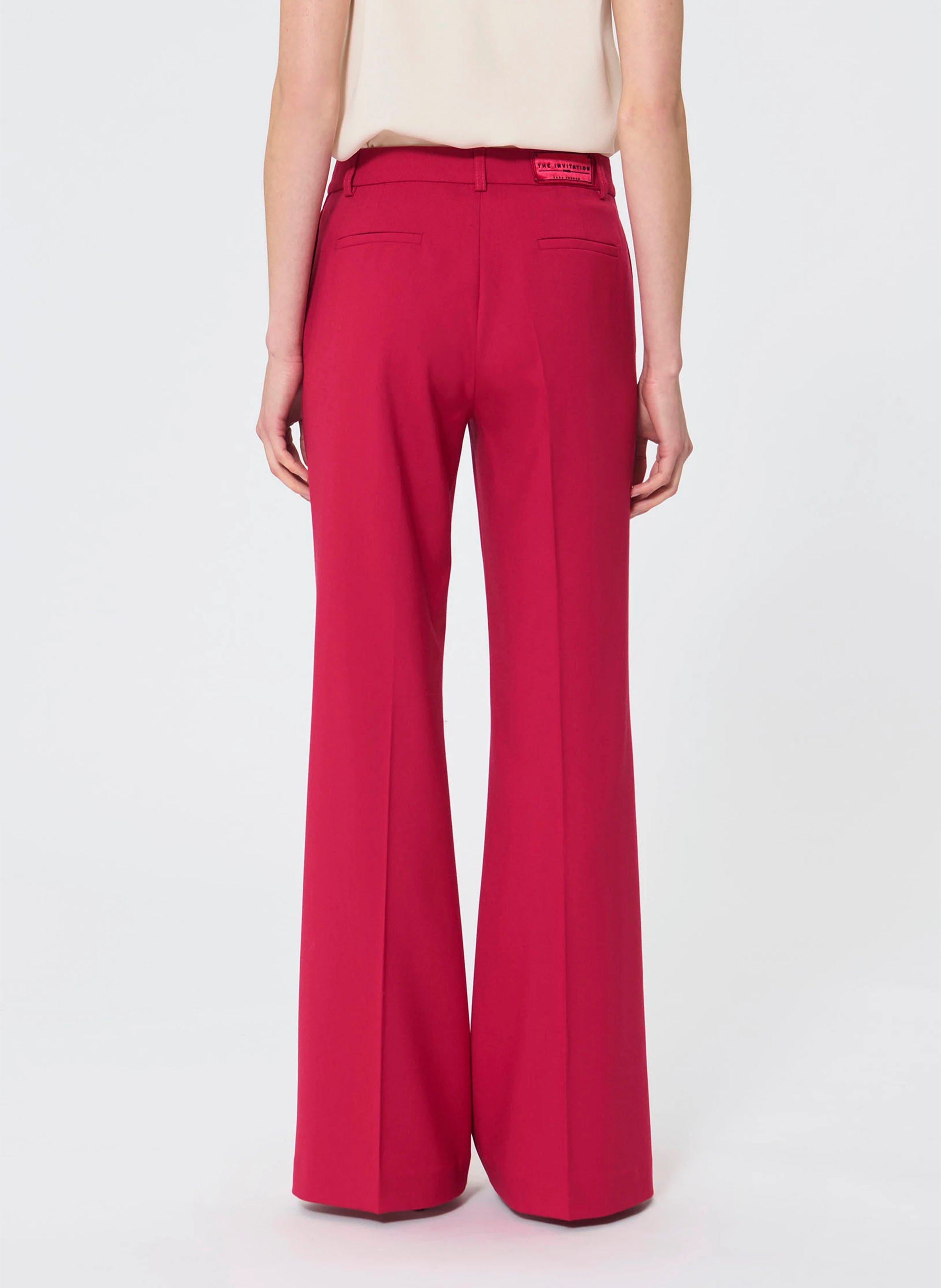 Wijde broek van wol TARA JARMON Rood