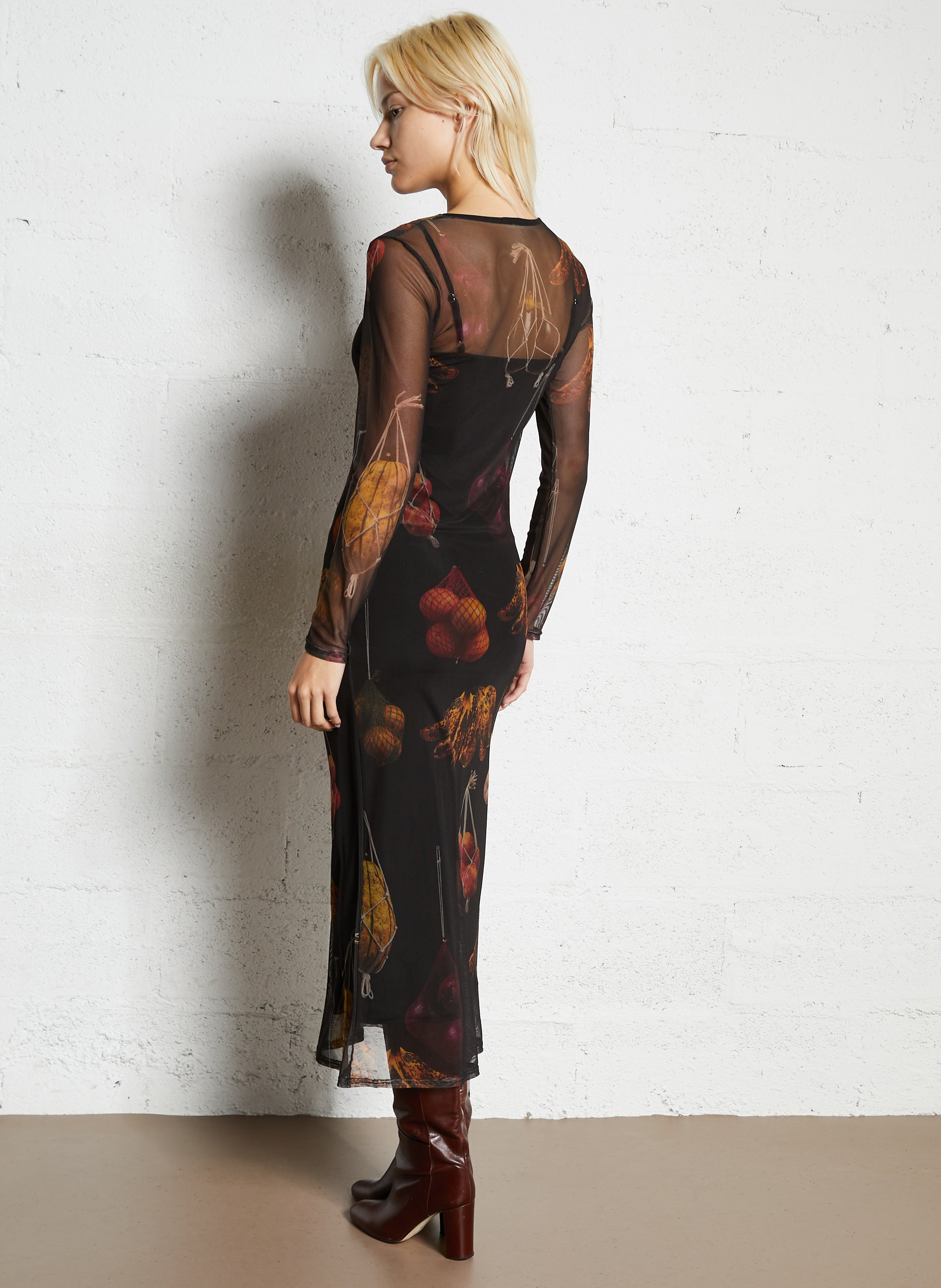 Robe longue imprimé col rond NEVER FULLY DRESSED Noir