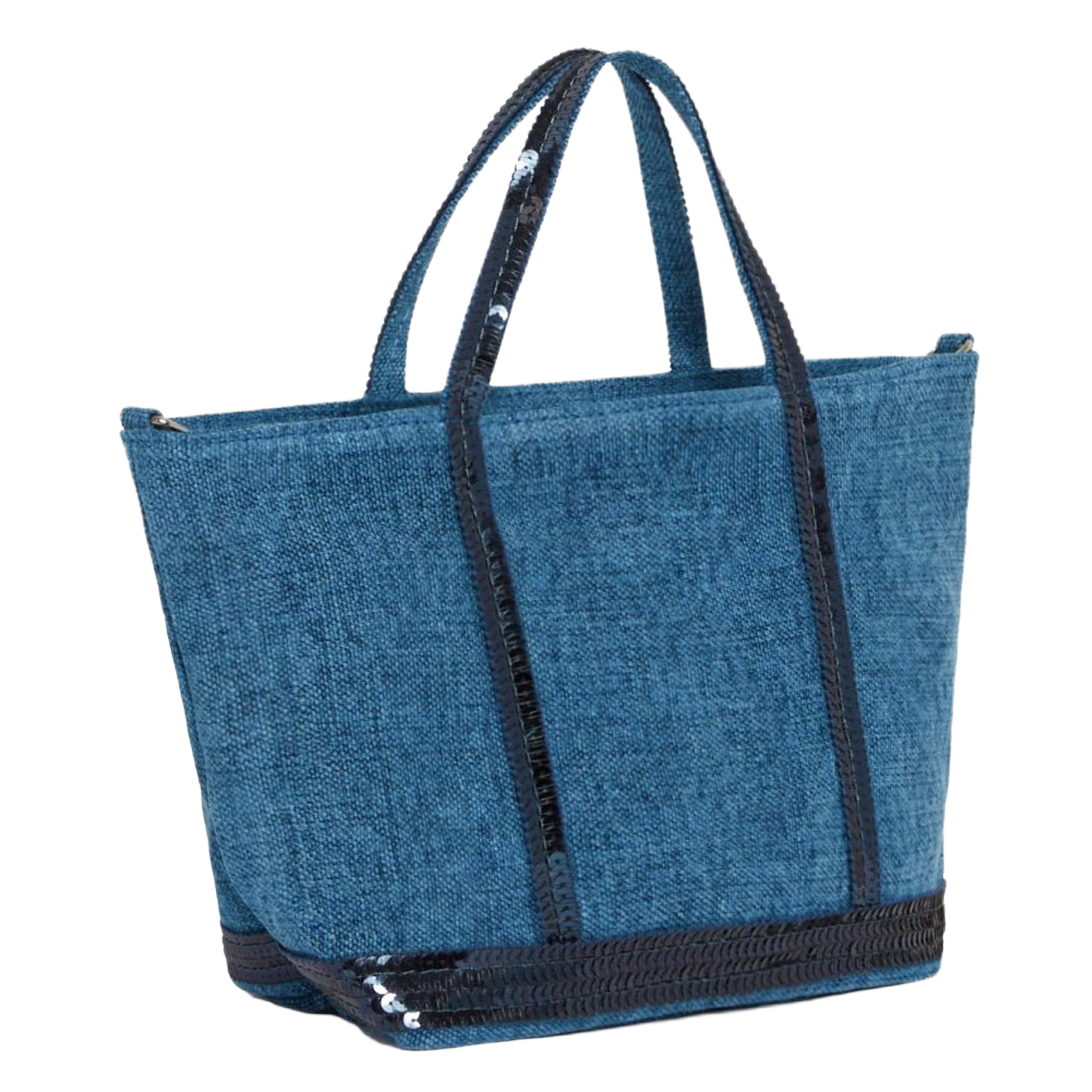 Sequined linen tote bag VANESSA BRUNO Blue