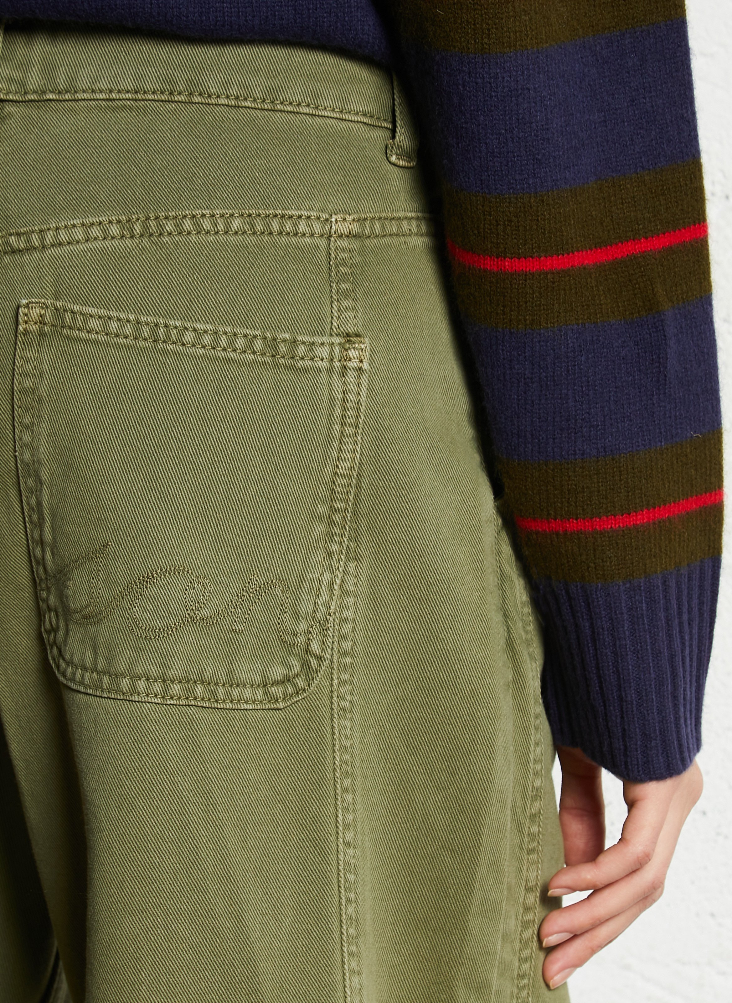 Wide-leg organic cotton pants DAMSON MADDER Khaki