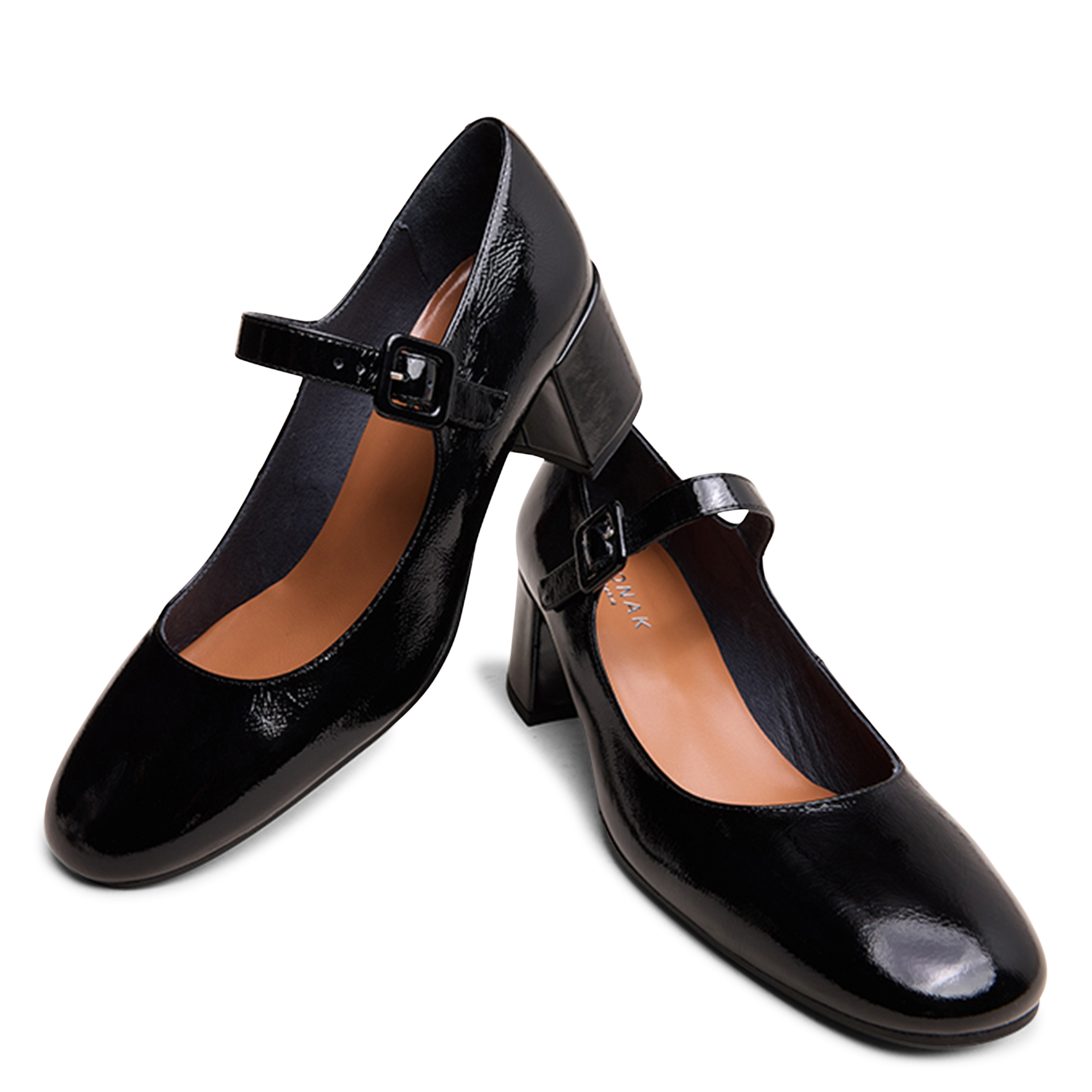 Heeled patent leather Mary Janes JONAK Black