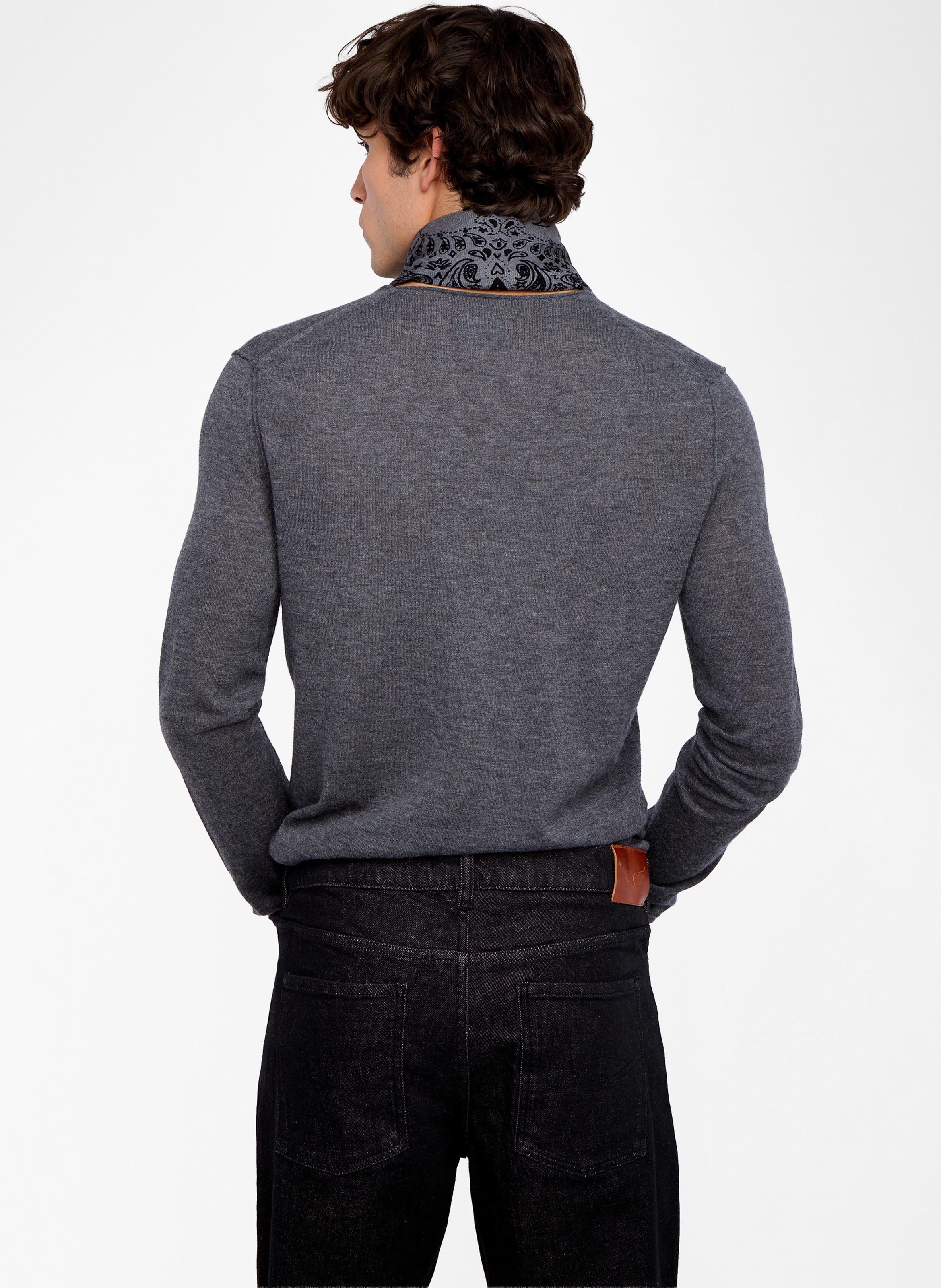 V-neck cashmere T-shirt ZADIG&VOLTAIRE Grey