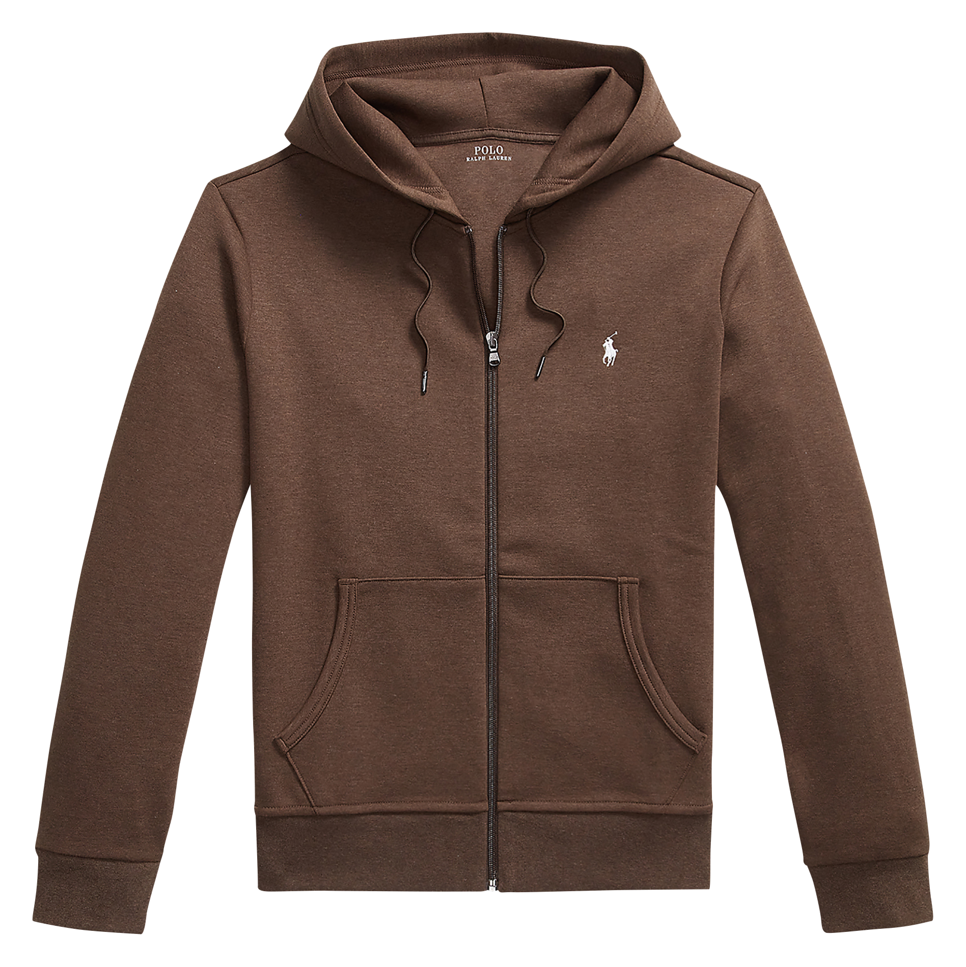 Zip-up soft cotton hoodie POLO RALPH LAUREN Brown