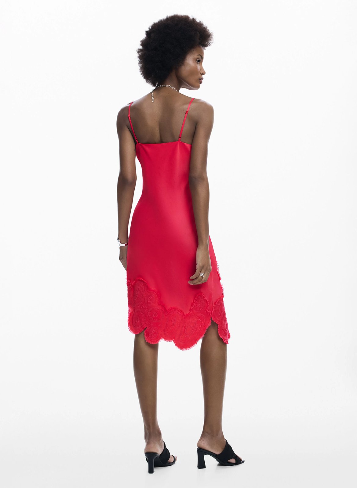 Robe courte col bénitier  DESIGUAL Rouge