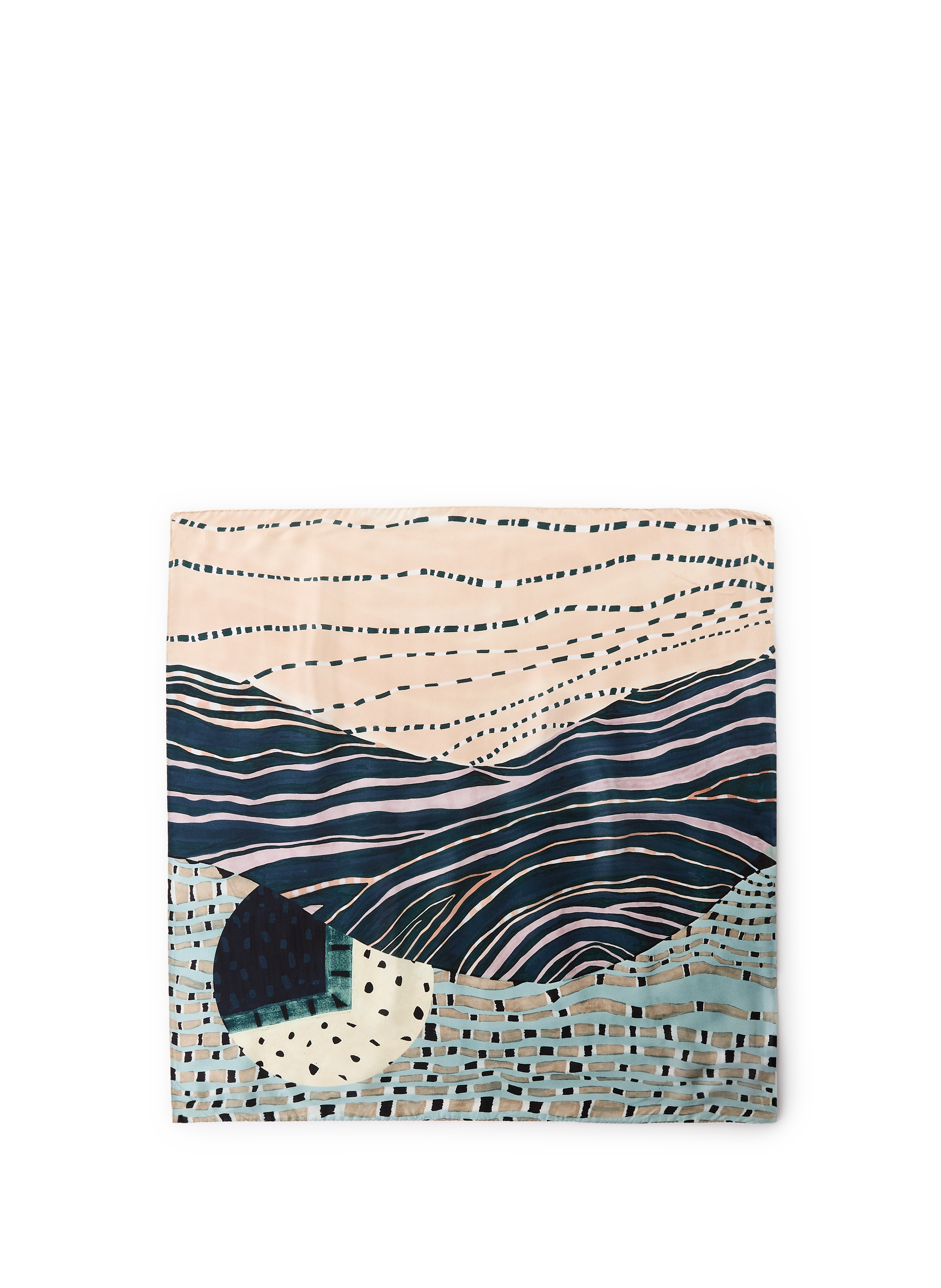 Vierkant, zijden sjaaltje AU PRINTEMPS PARIS Veelkleurig