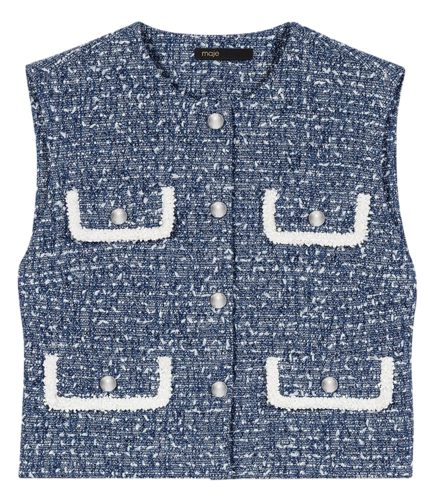 Recht vest | katoenblend MAJE Blauw