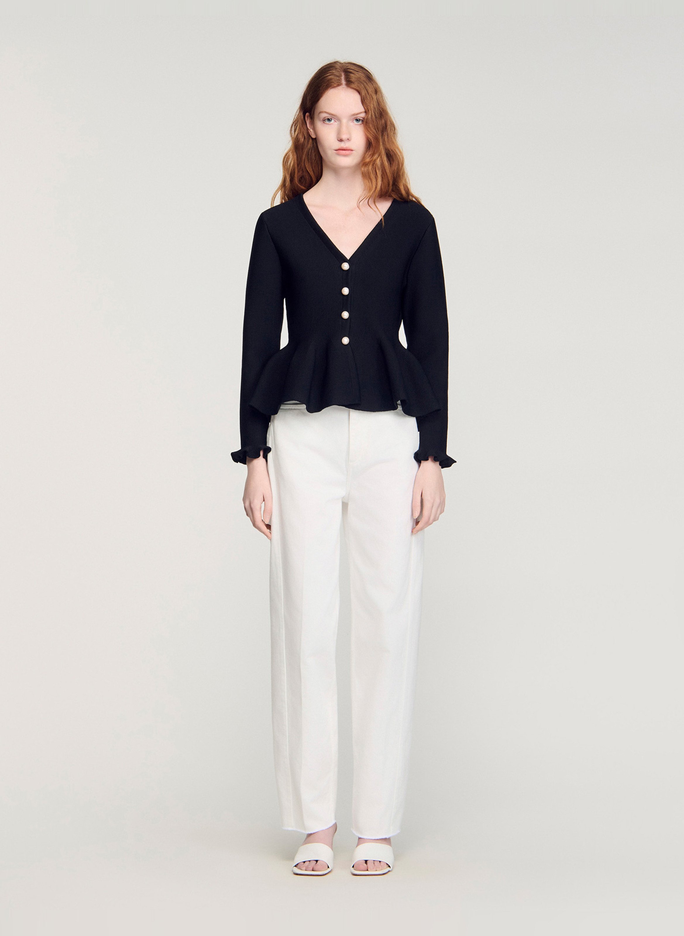 Cardigan col V  SANDRO Noir