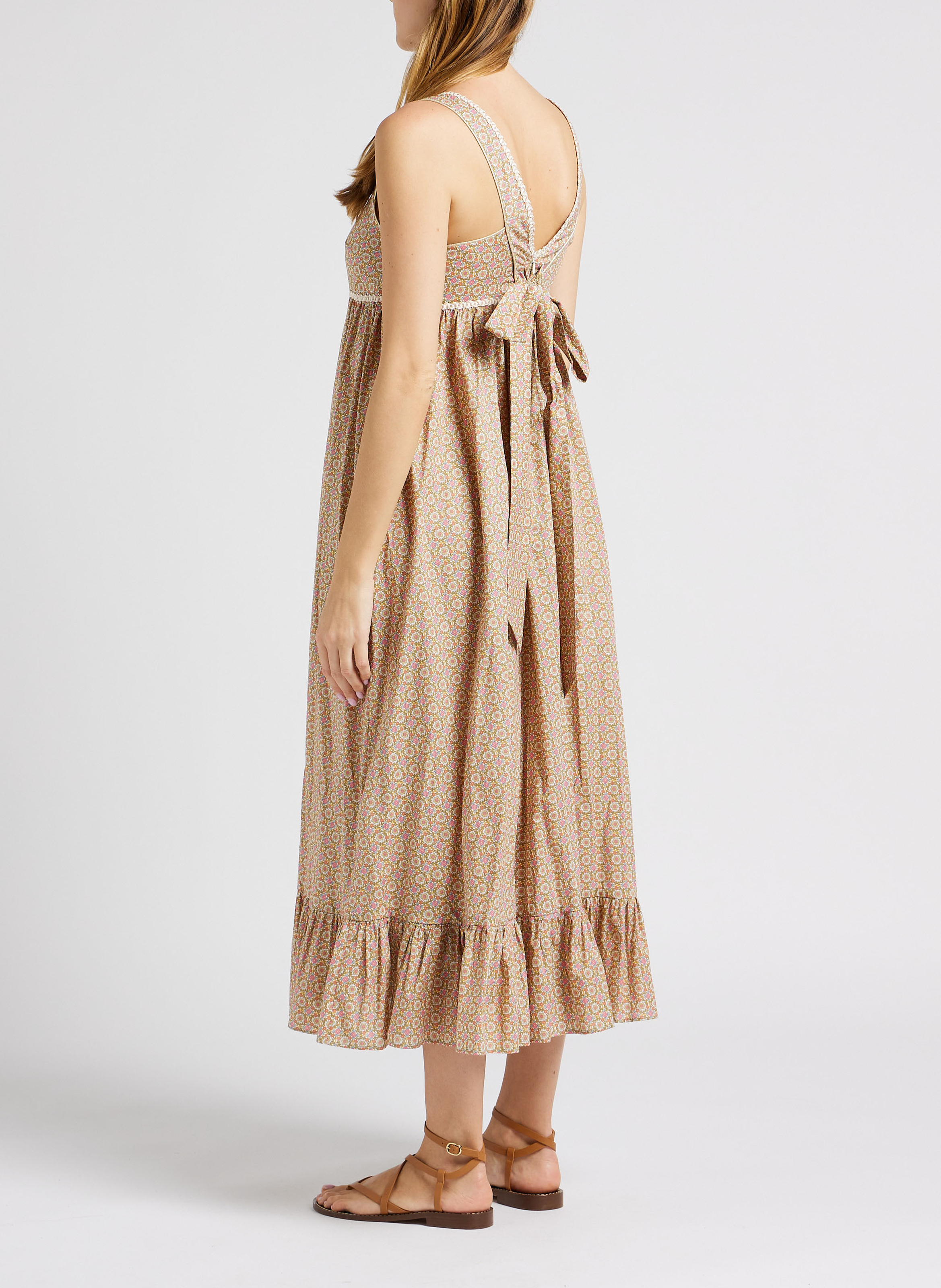 Lange jurk met vierkante hals en bloemenprint PAUL AND JOE Veelkleurig