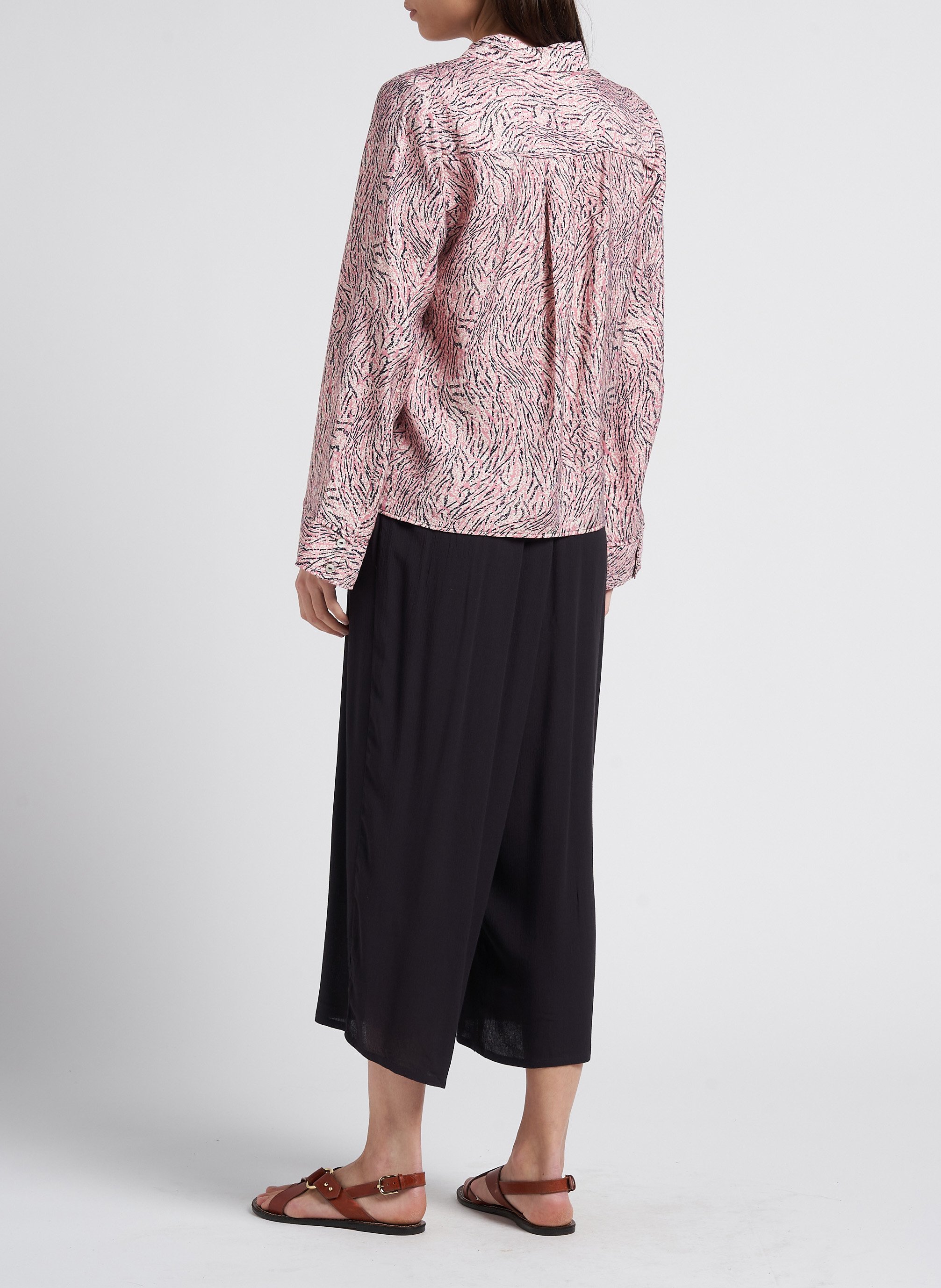 Chemise ample col classique à imprimé  VILA Beige