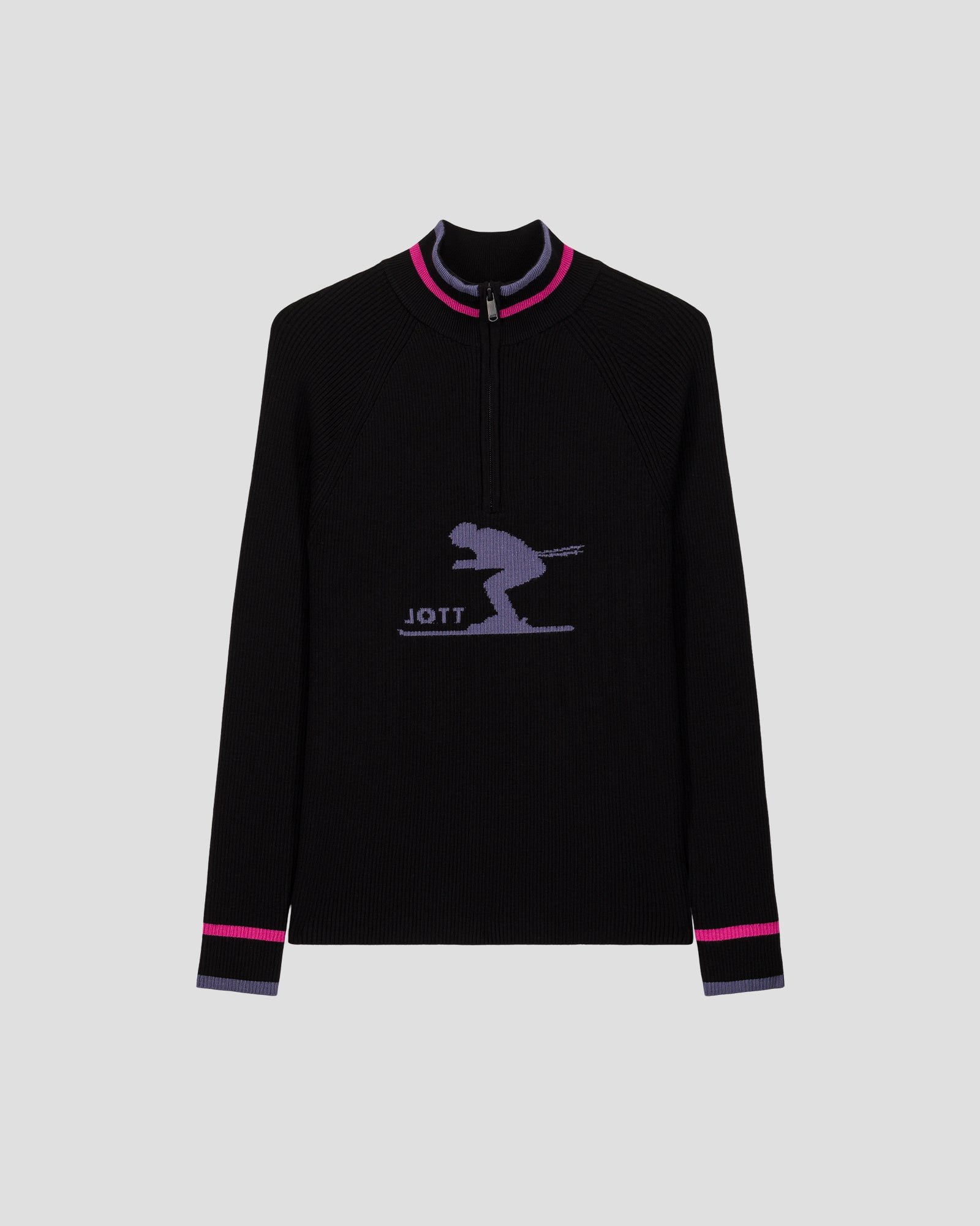 Ribbed high neck sweater mayt JOTT Black