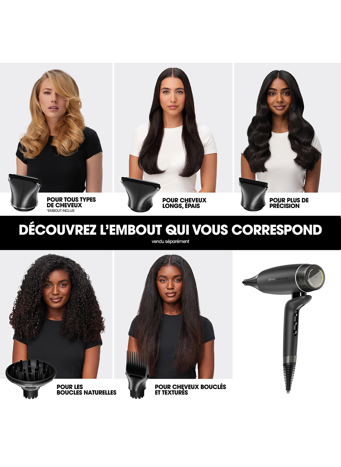 Hair Dryer ultra-fast ghd Speed matte black GHD Noir