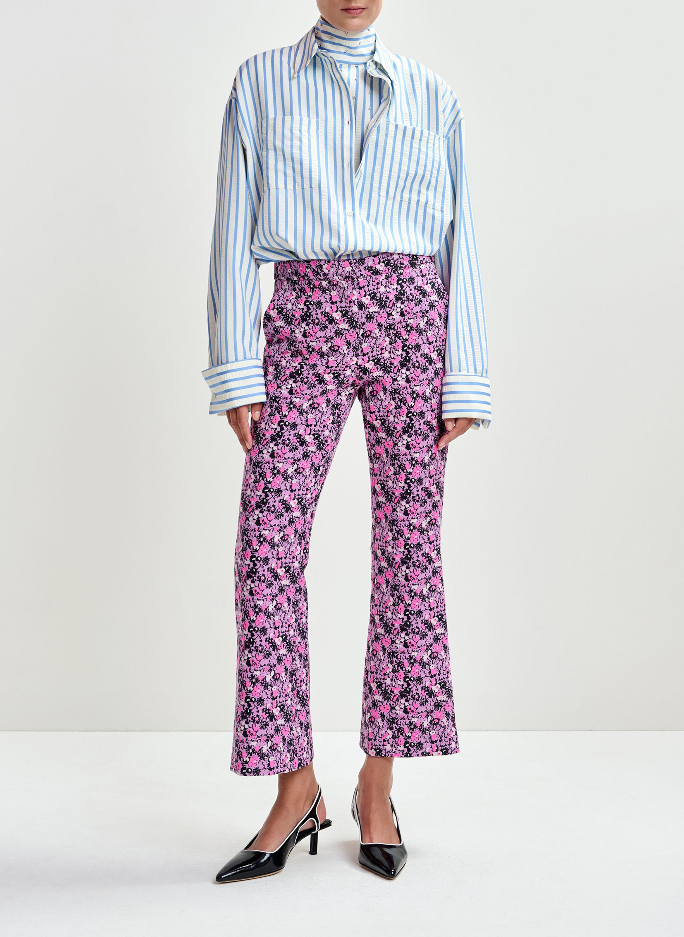 Gestreiftes Oversize-Hemd  ESSENTIEL ANTWERP Weiss