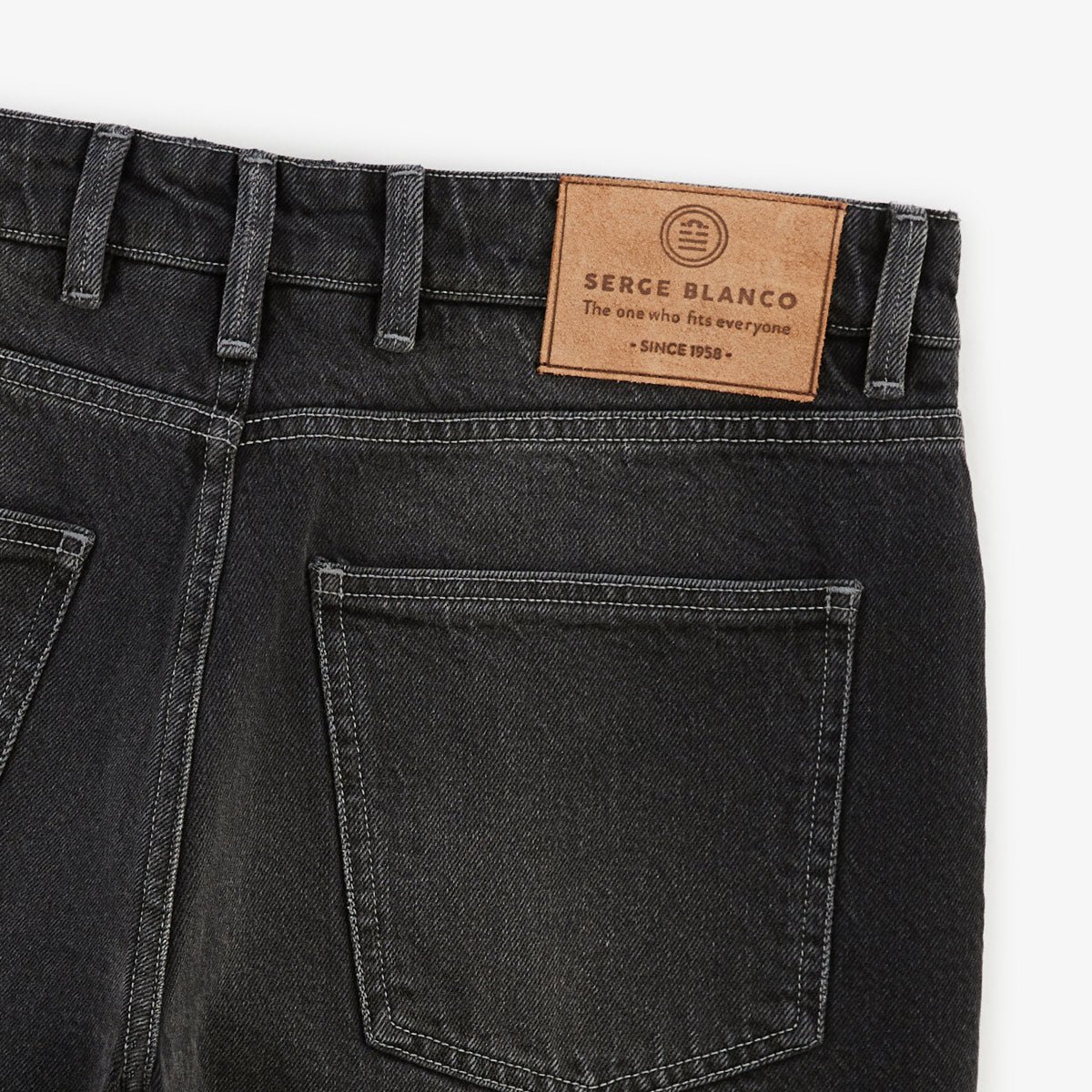 Tapered cut denim Bermuda shorts SERGE BLANCO Grey