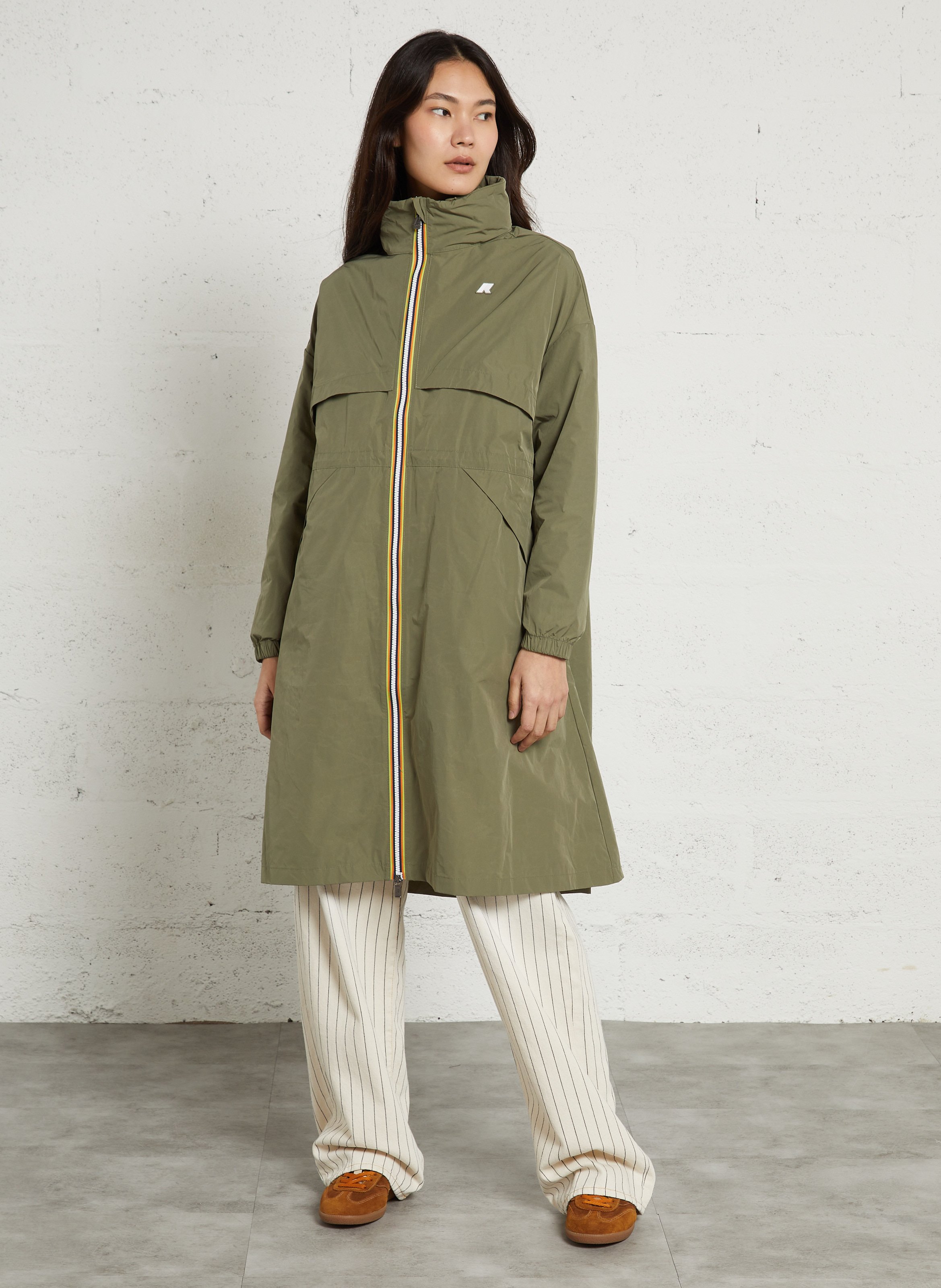Imperméable col montant K-WAY Vert