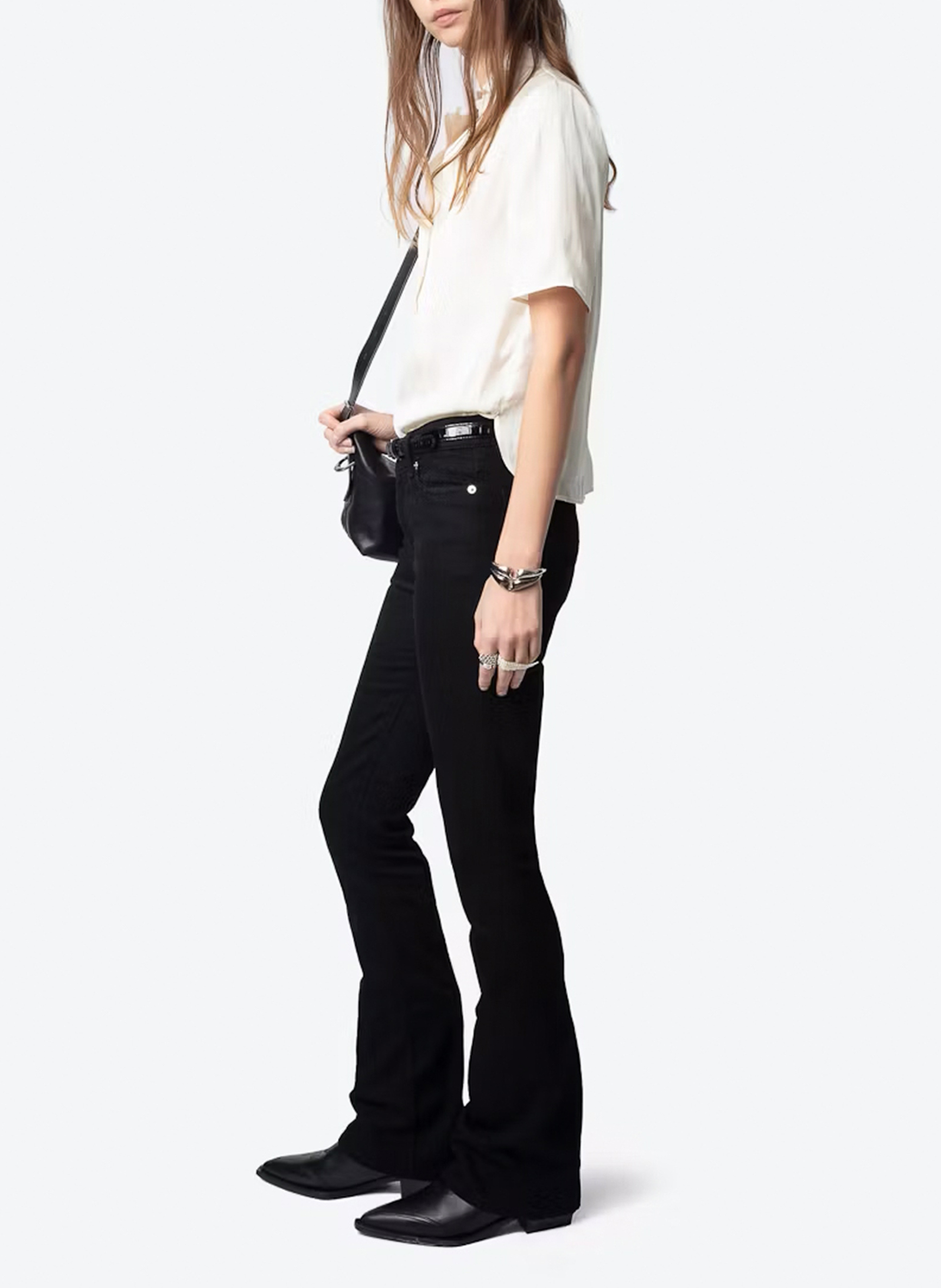 Bluse mit Rundhalsausschnitt und Falten ZADIG&VOLTAIRE Weiss