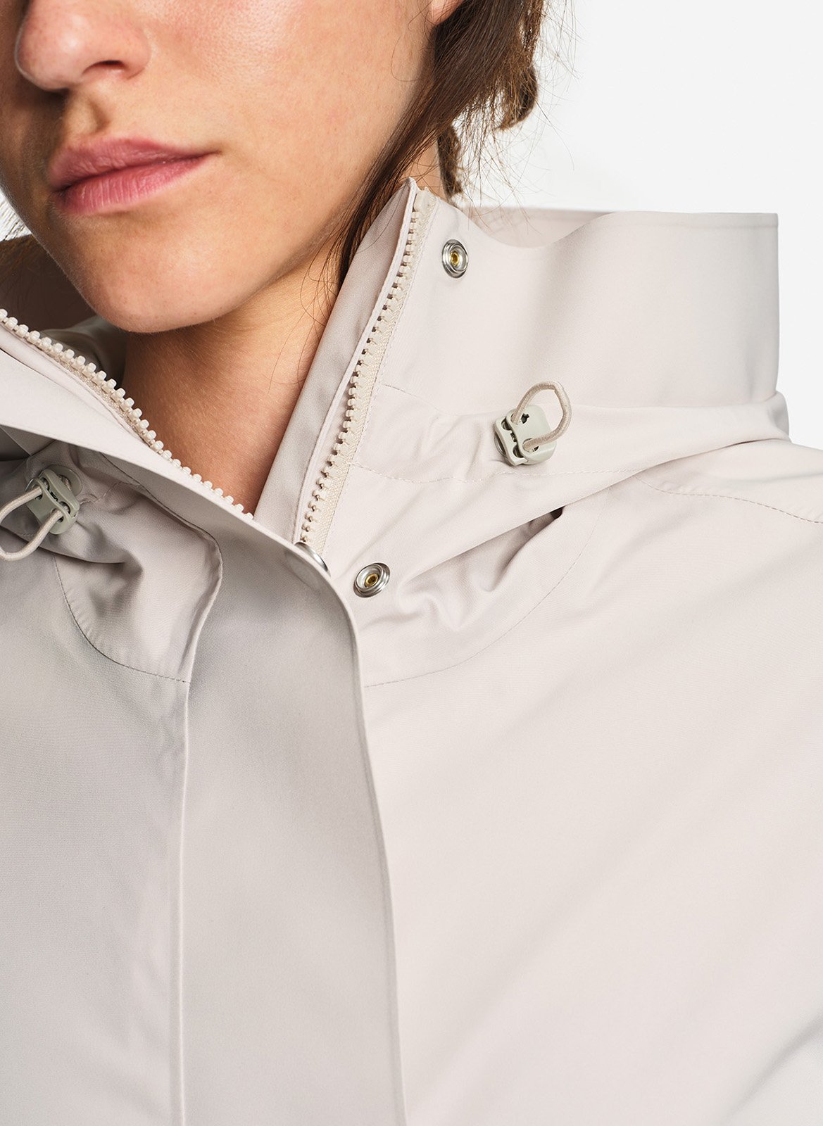 Straight mid-length parka with solid hood AIGLE Beige