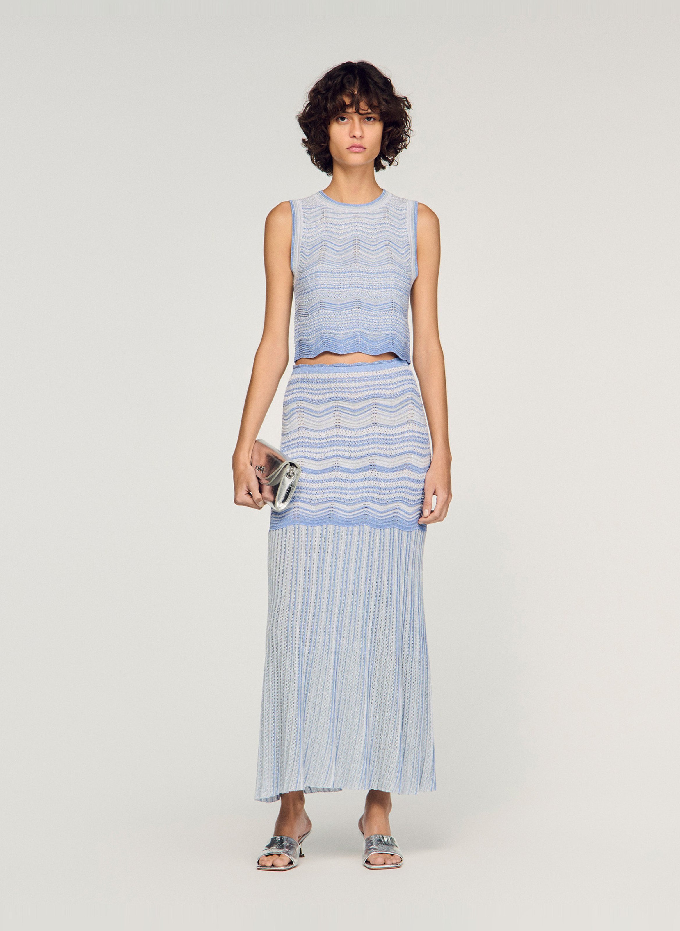 Top in fantasiesteek SANDRO Blauw