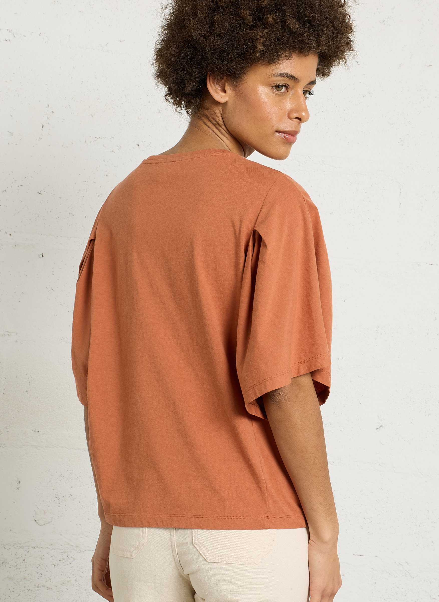 Tee-shirt oversize col rond en coton MAISON 123 Rouge