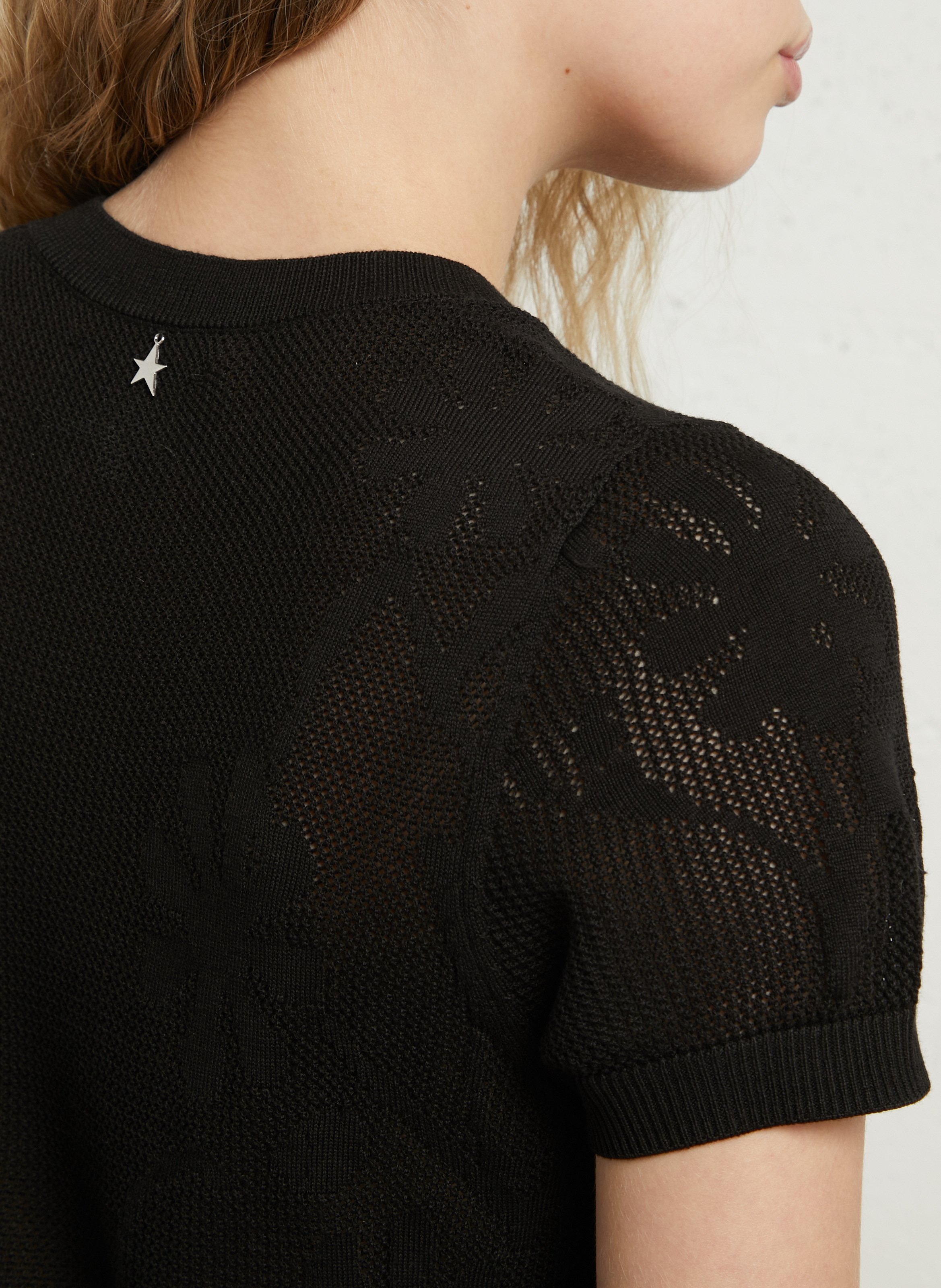 Rechte cardigan van gemengd katoen SUD EXPRESS Zwart