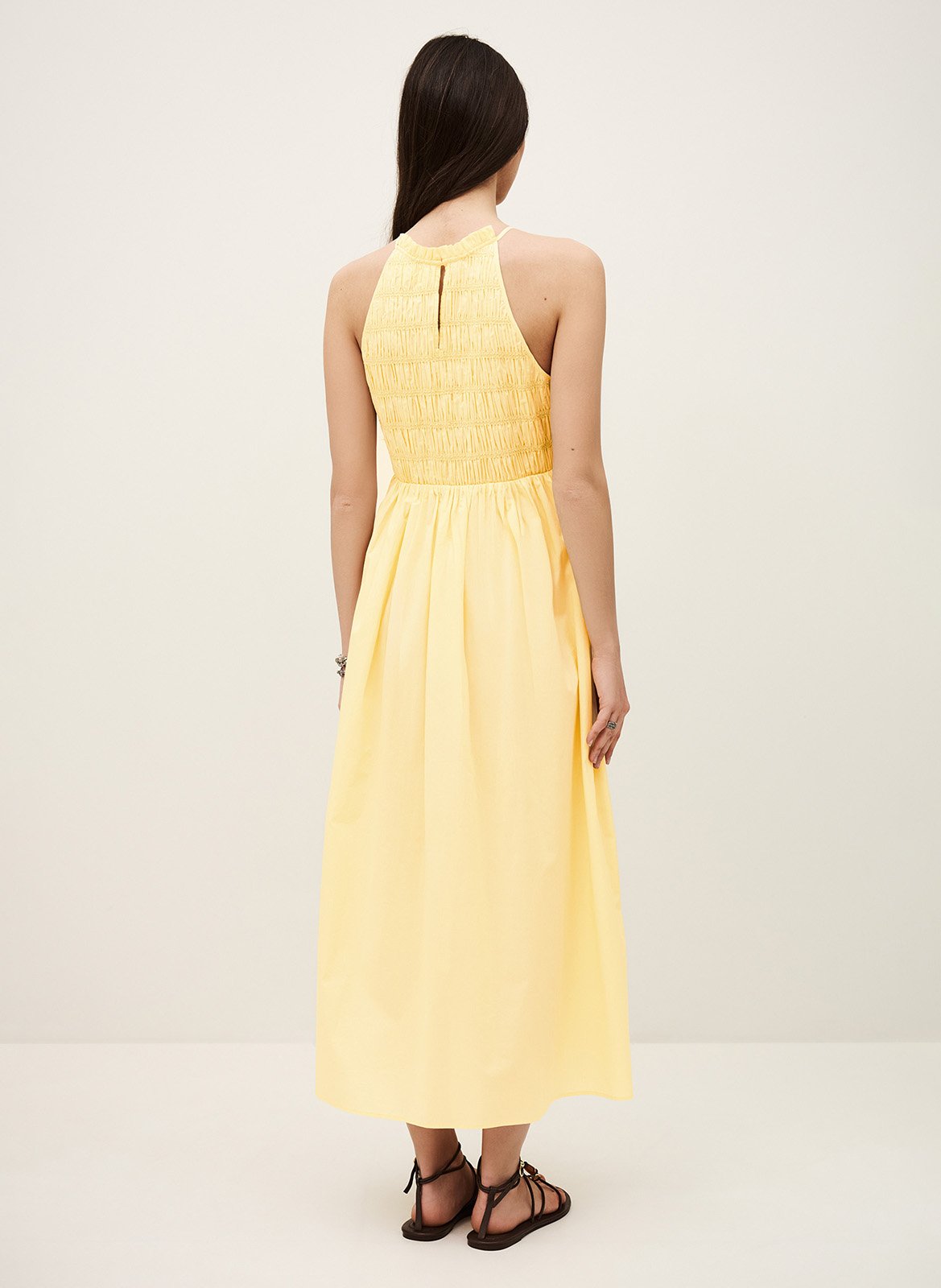 Robe longue col rond en coton BA&SH Jaune