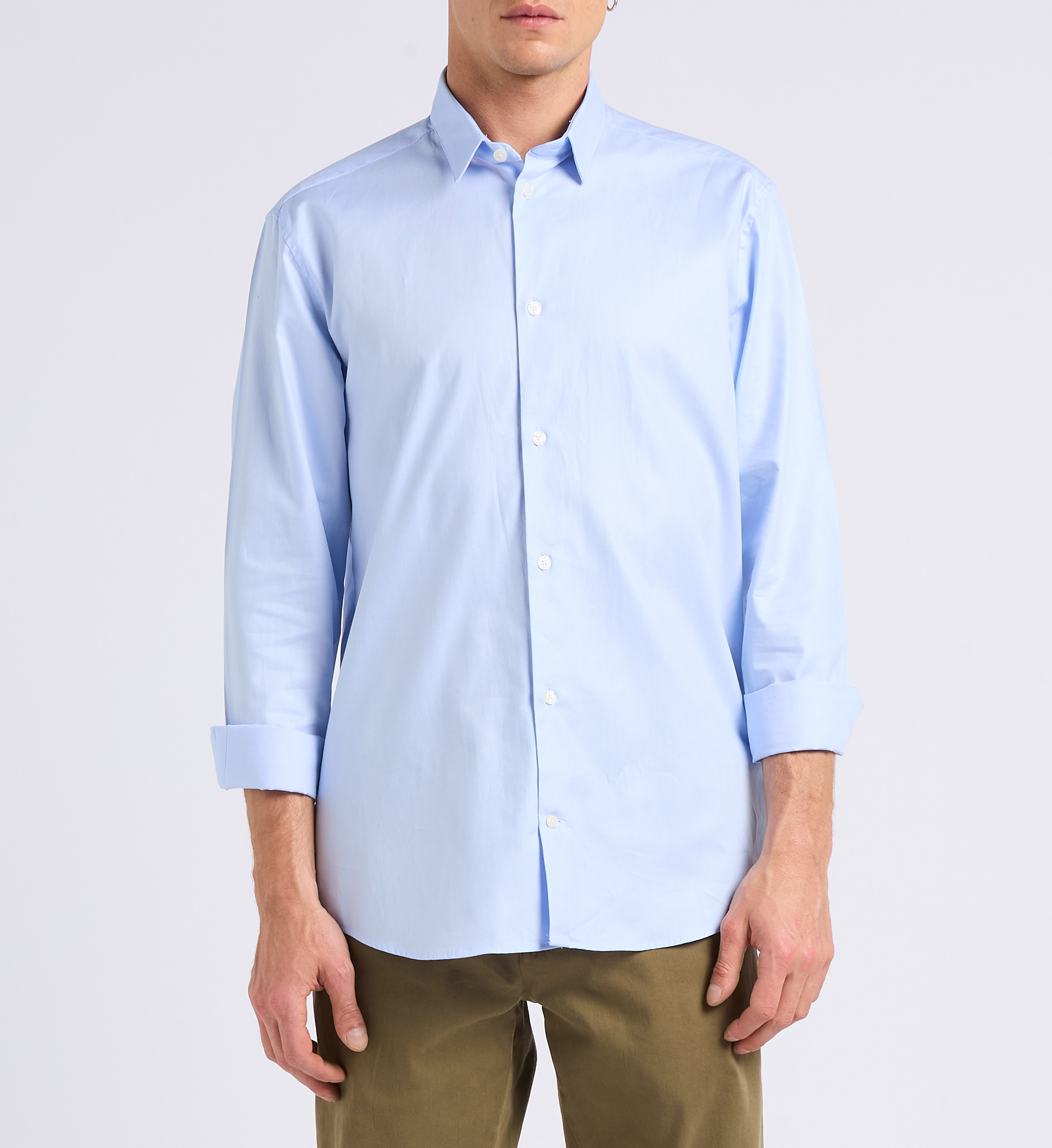 Slim-fit, katoenen overhemd met klassieke kraag AU PRINTEMPS PARIS Blauw