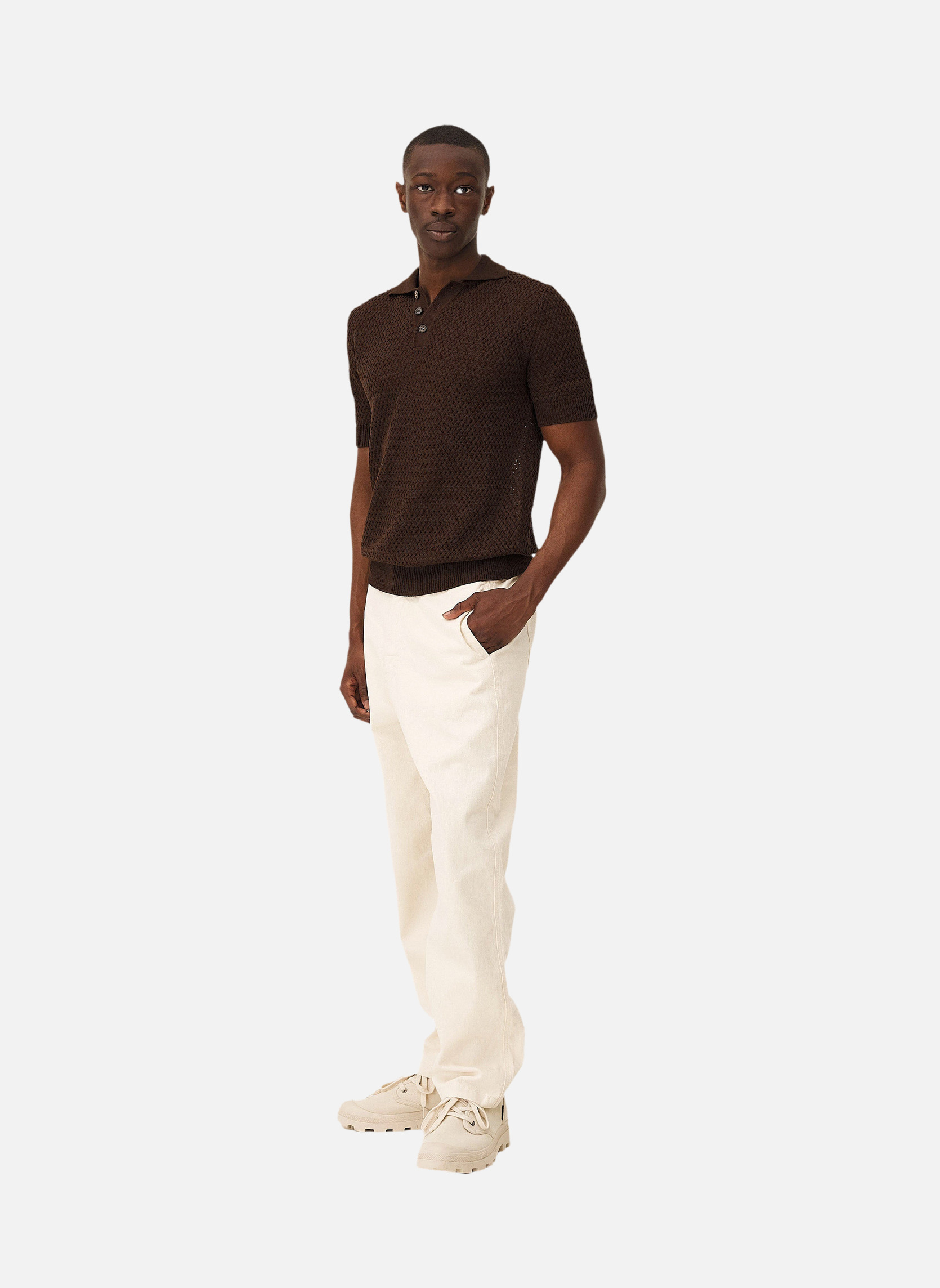 Short sleeve polo shirt Haring Brown Noyoco Brown