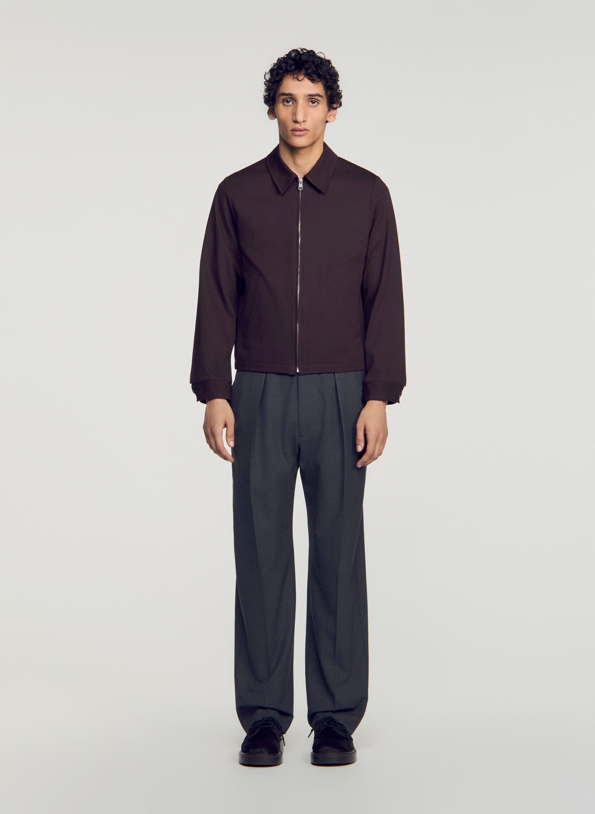 Regular-fit, katoenen jack SANDRO Bruin