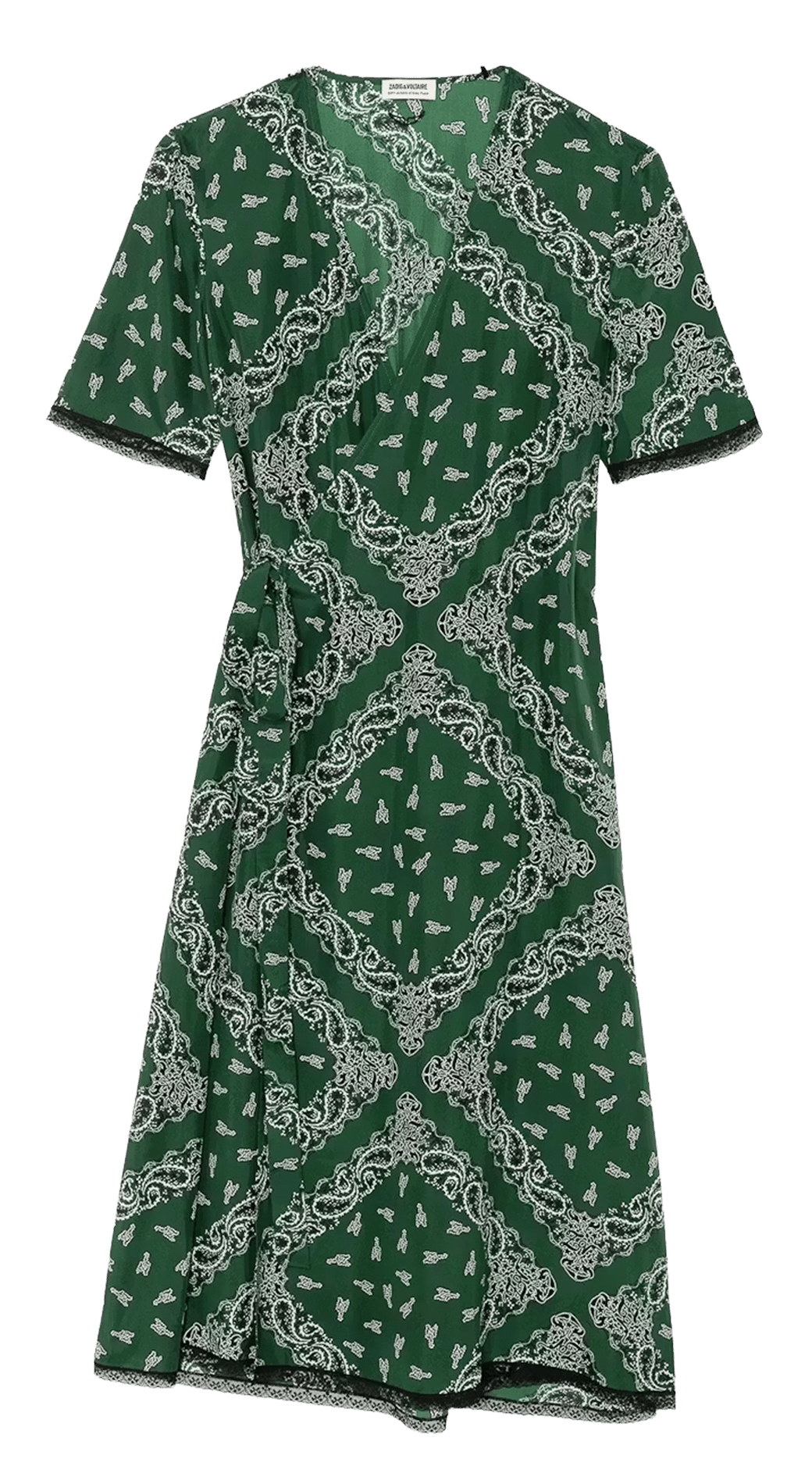 Long V-neck evening dress with print ZADIG&VOLTAIRE Green