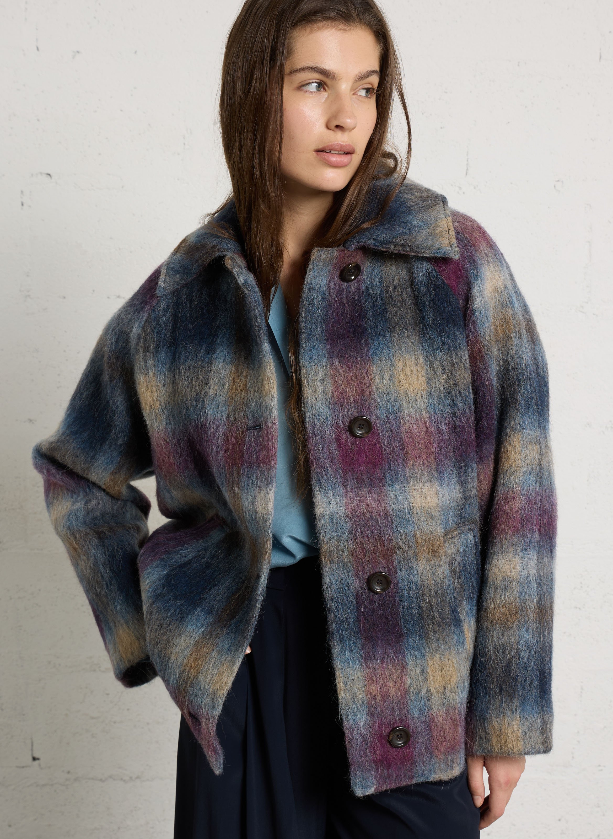 Manteau oversize col classique MOMONI Multicolore