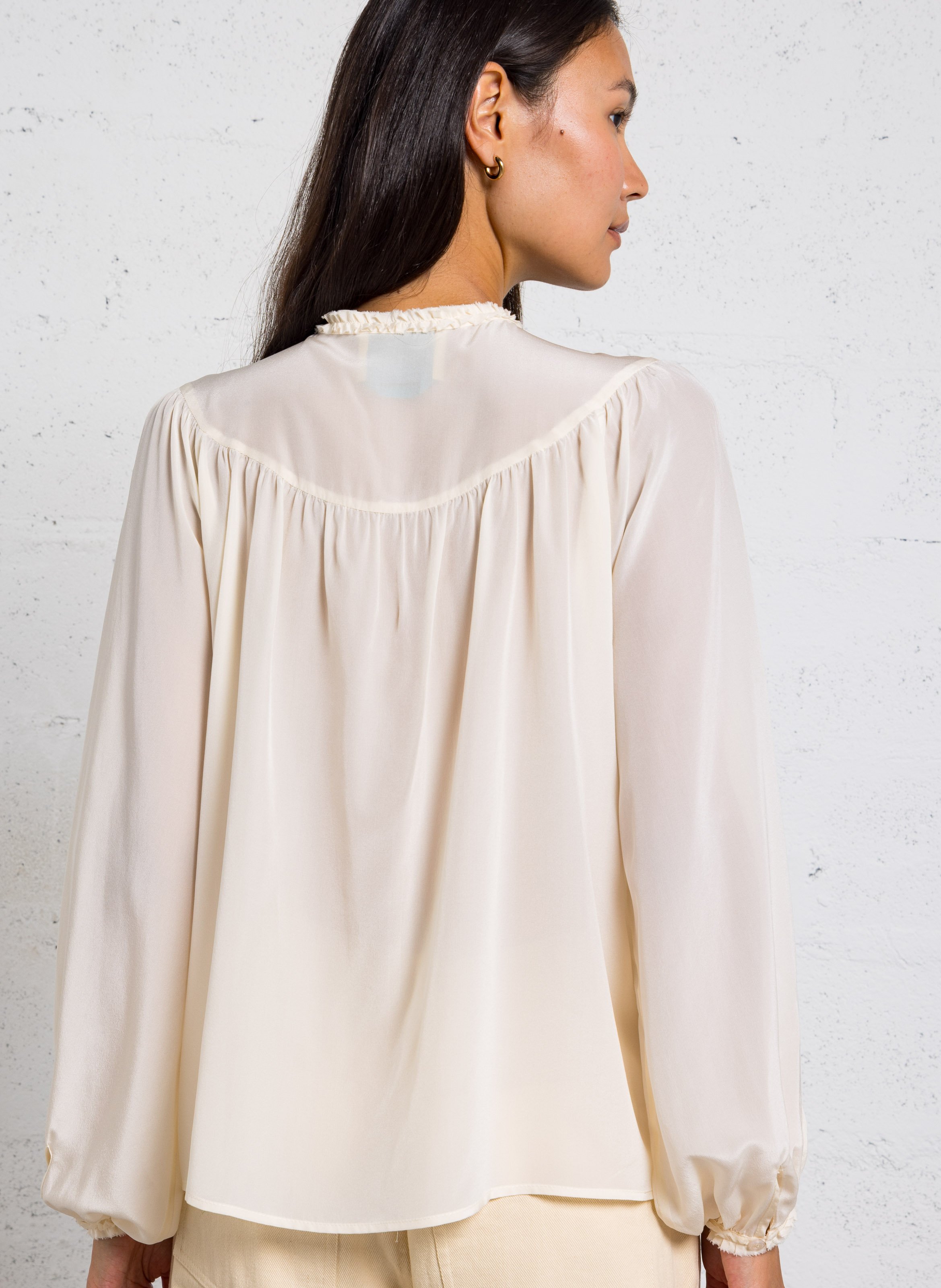 Loose-fit silk shirt MOMONI Beige