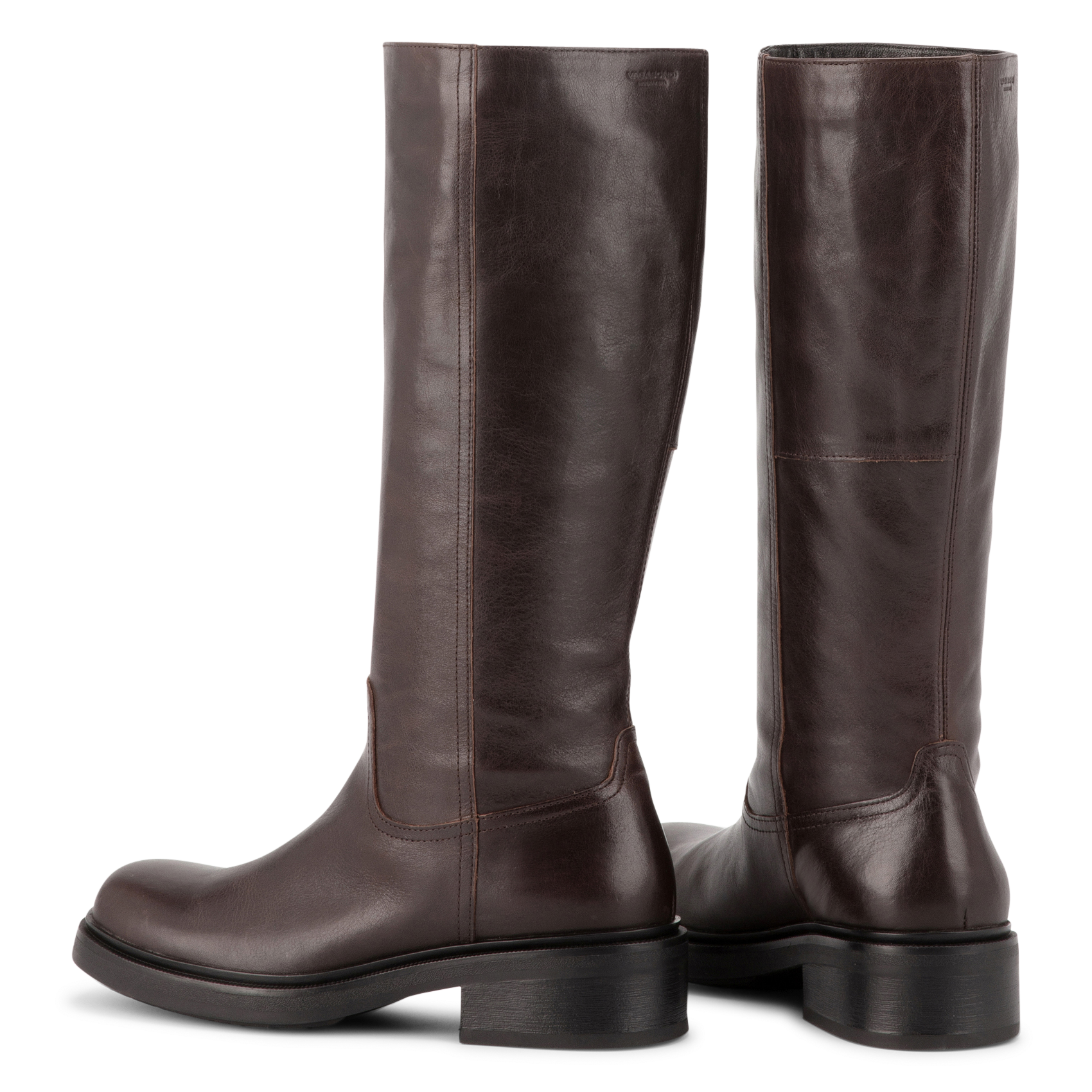 Bottes à bout rond en cuir | Marron VAGABOND Femme
