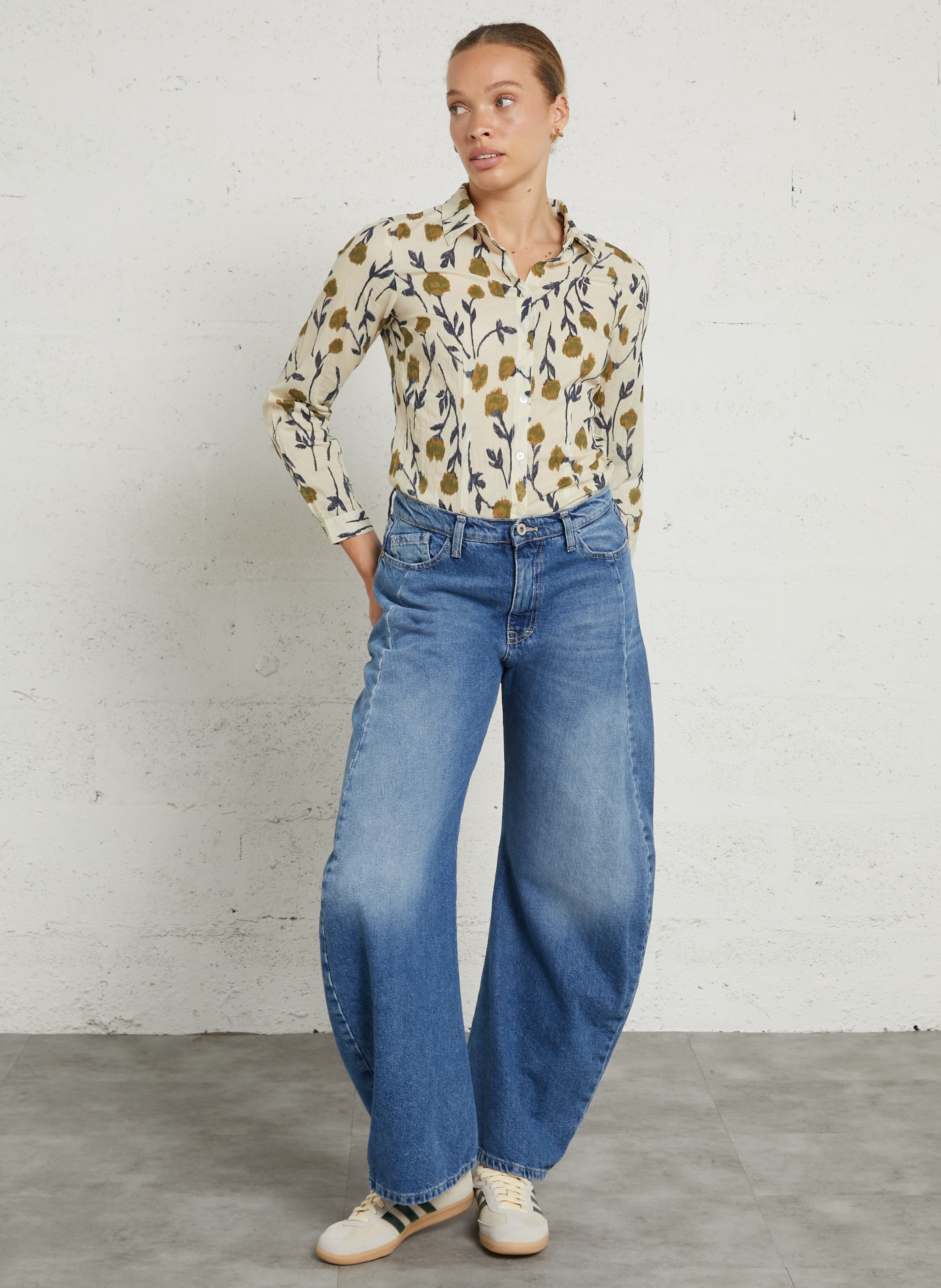 Jean large en coton PLEASE Bleu