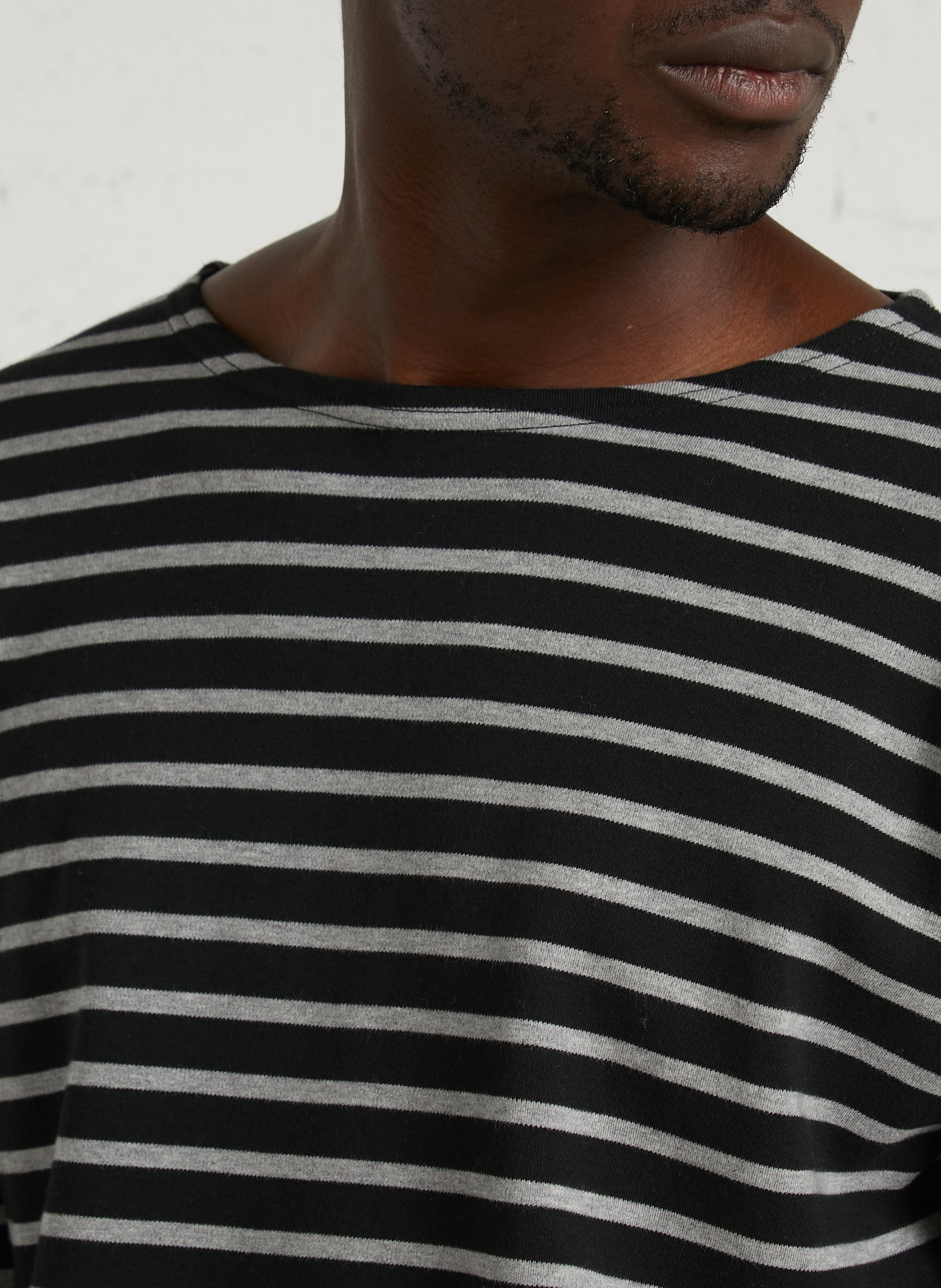 Matrosenshirt aus Interlock-Baumwolle mit Rundhalsausschnitt, Regular Fit ARMOR LUX Schwarz