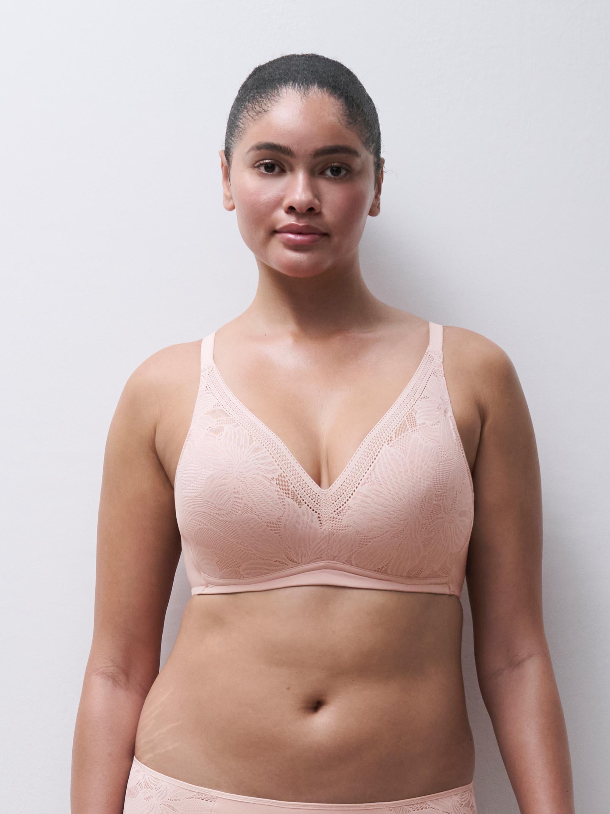 Spacer lace wireless bra for support CHANTELLE Pink