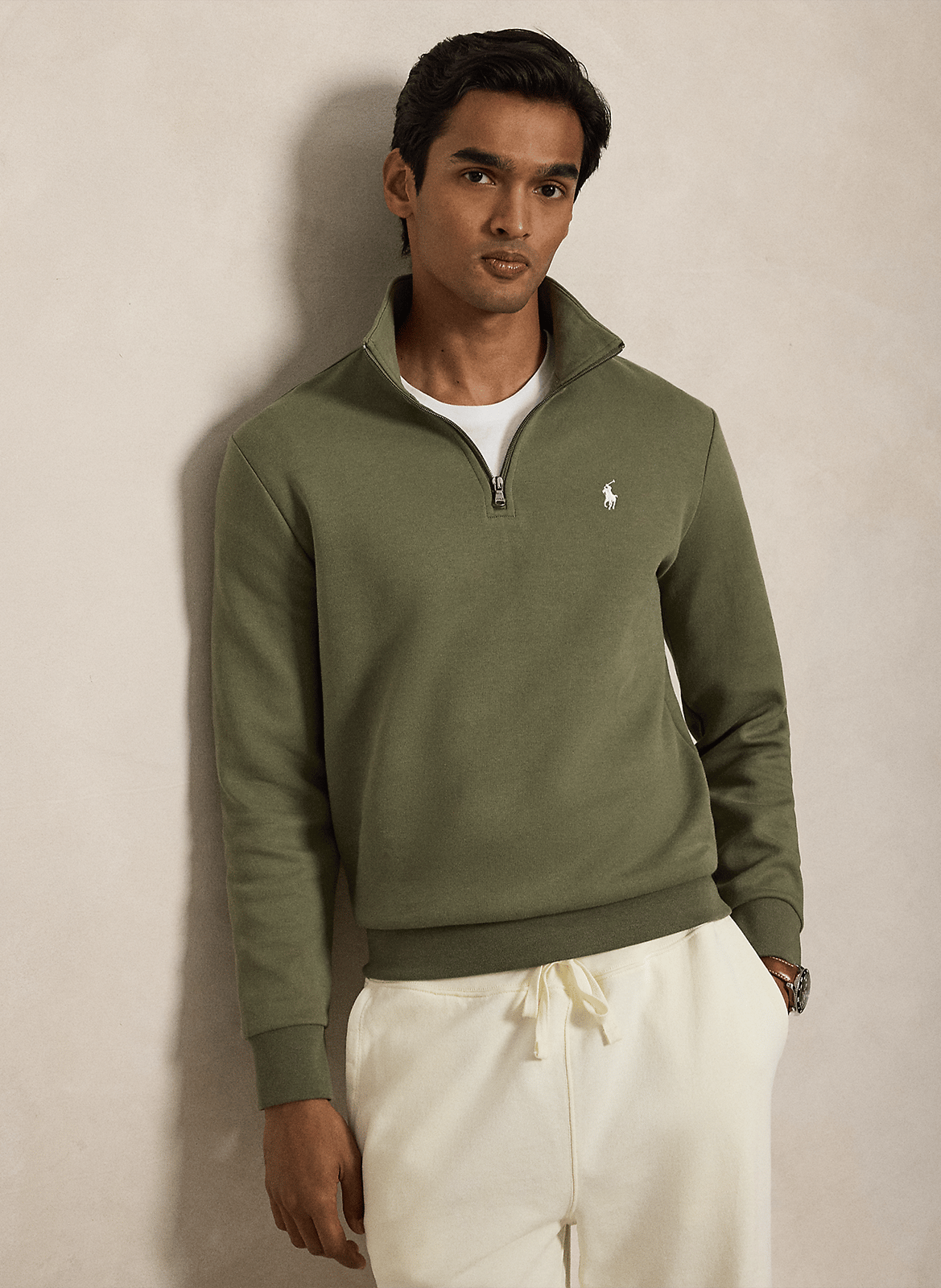 Sweat col montant en coton mélangé POLO RALPH LAUREN