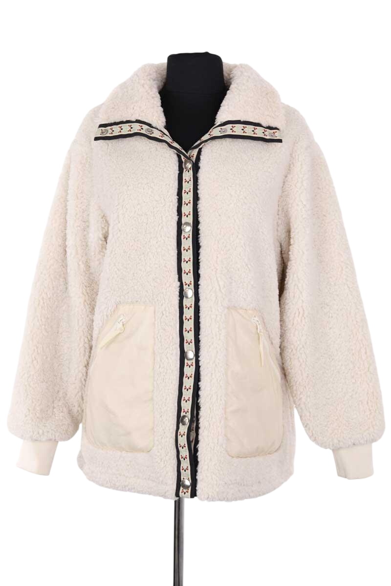 Regular-fit organic cotton jacket with sherpa collar LEVI'S - Seconde main White