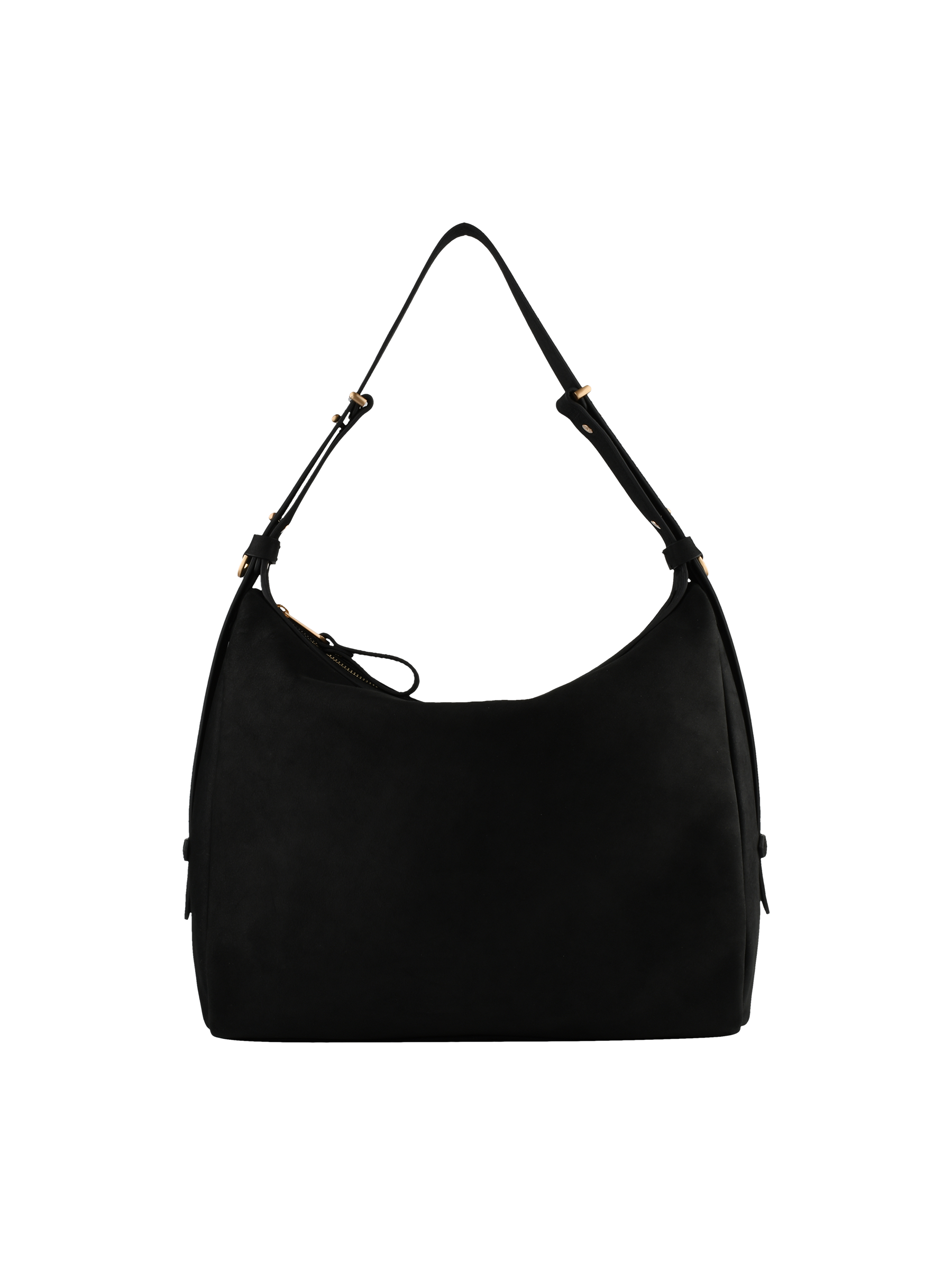 Shoulder bag in cowhide leather with nubuck finish POURCHET Black