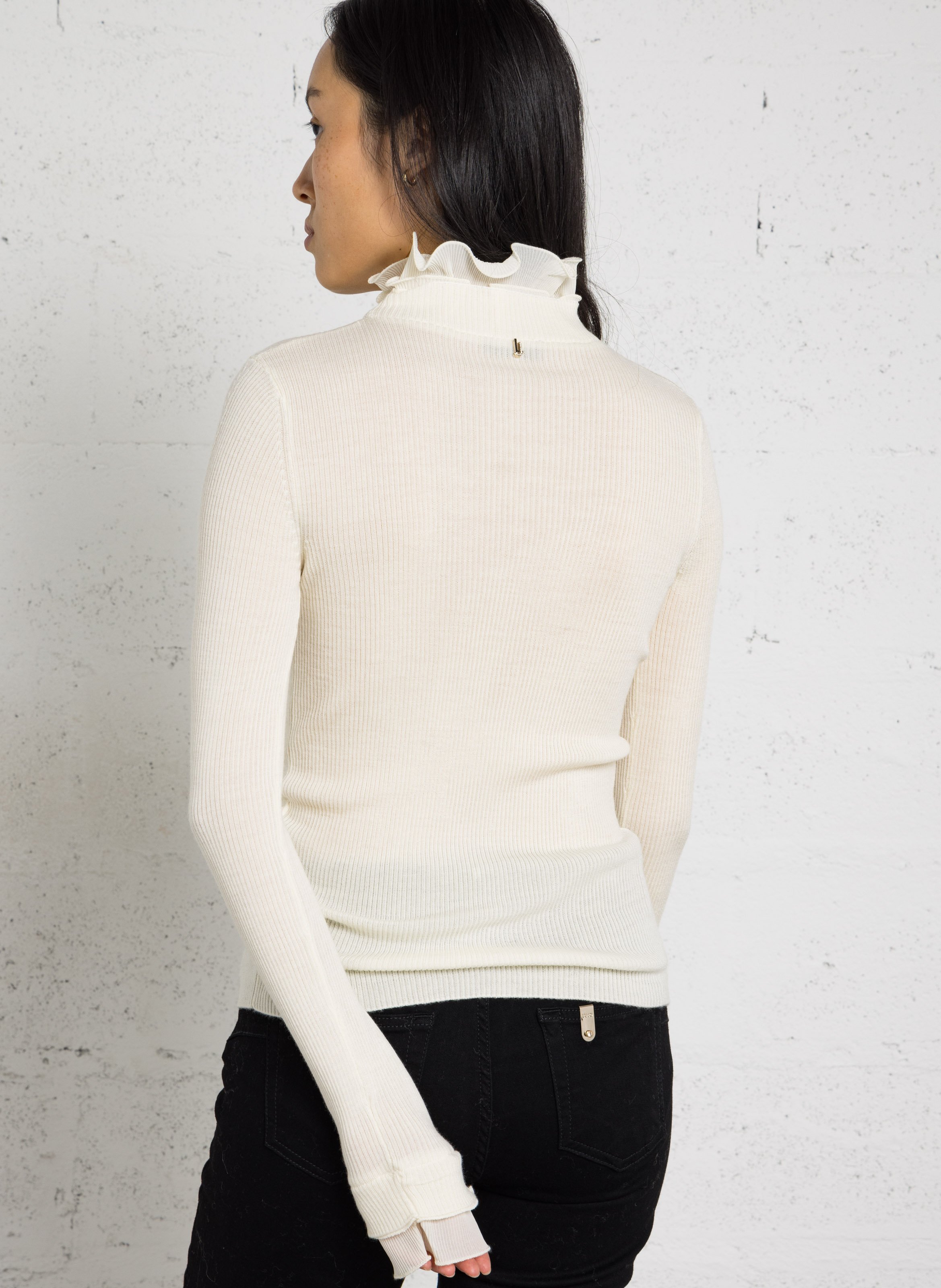 Fitted wool sweater LIU JO White