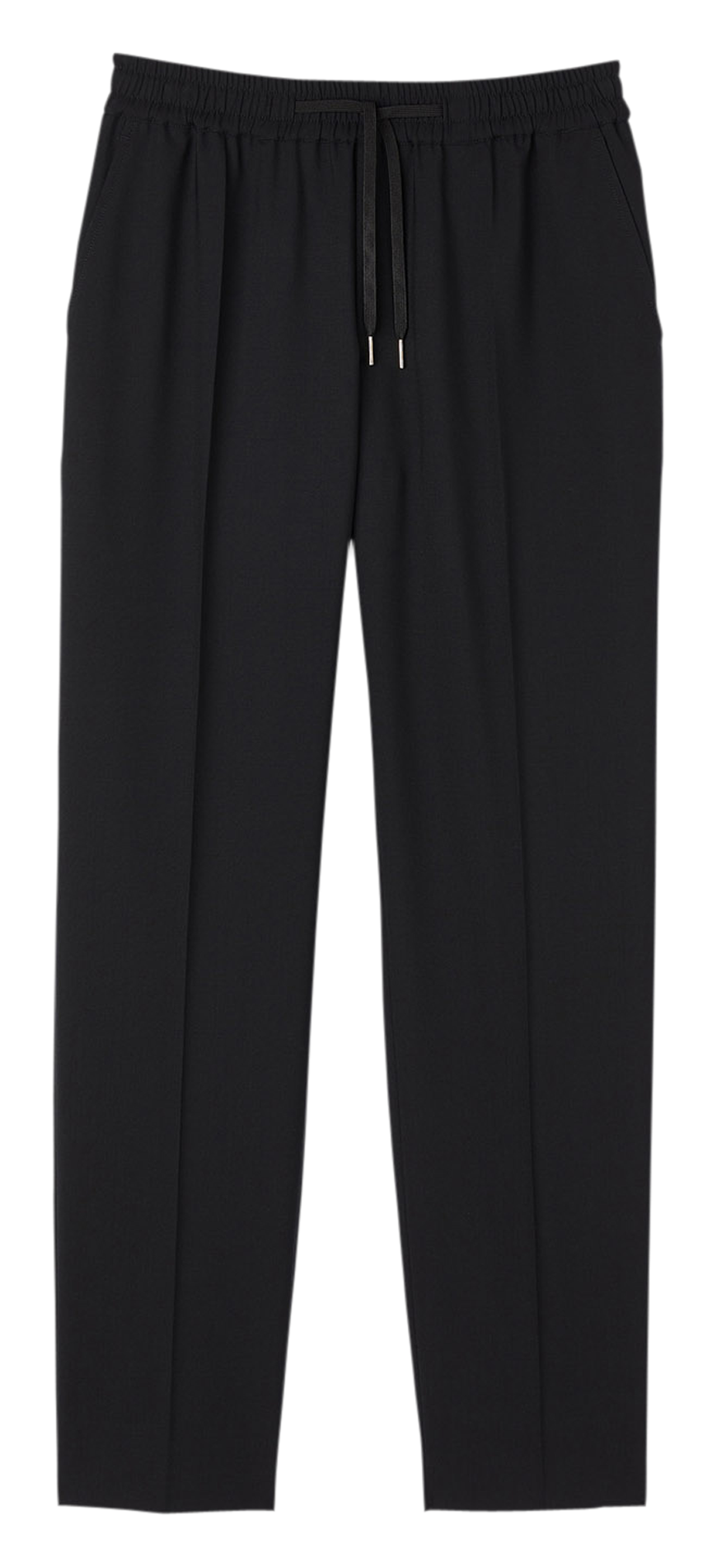 Straight-leg elasticated pants Black