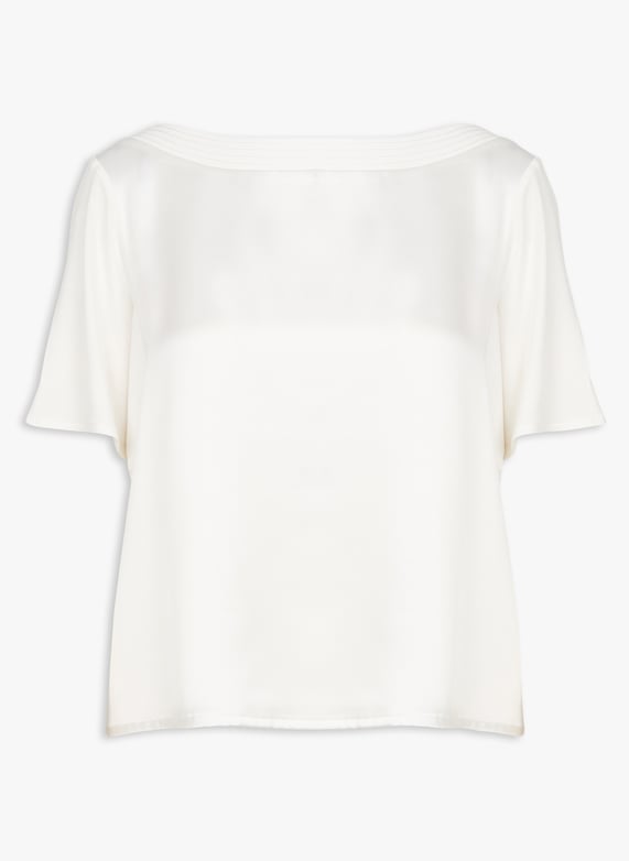 Straight fluid round neck t-Shirt Ivoire Caroll Women Place