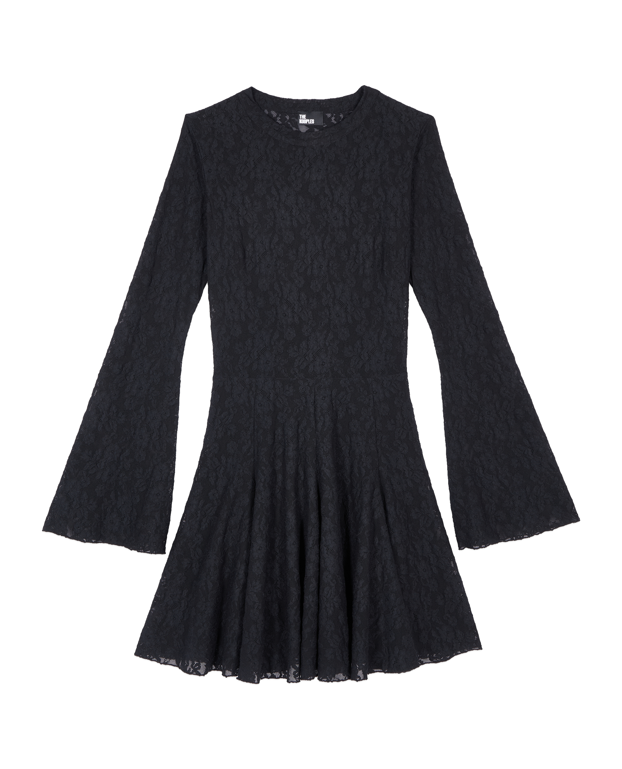 Robe patineuse courte en dentelle THE KOOPLES Noir