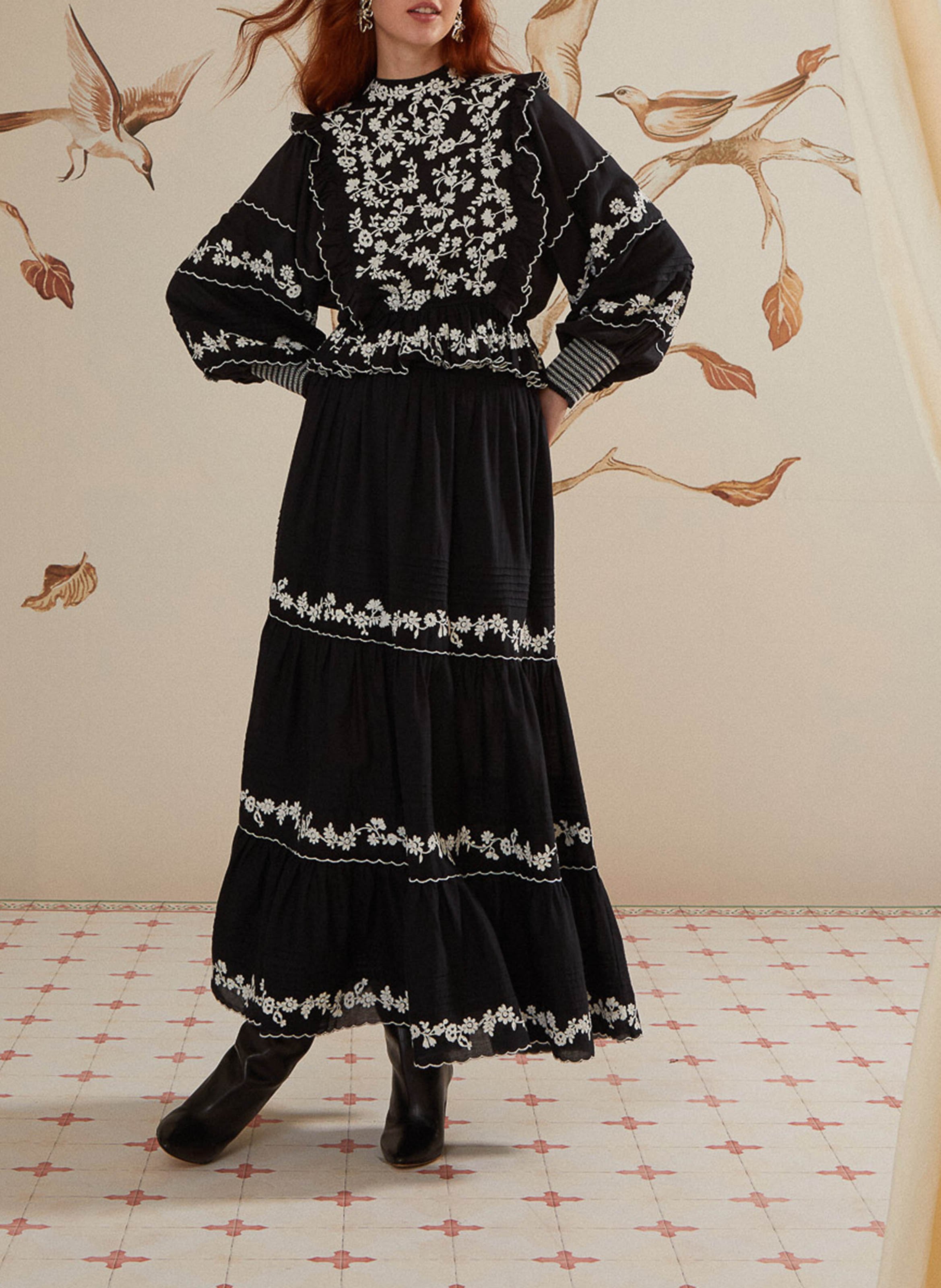 Embroidered blouse FARM RIO Black