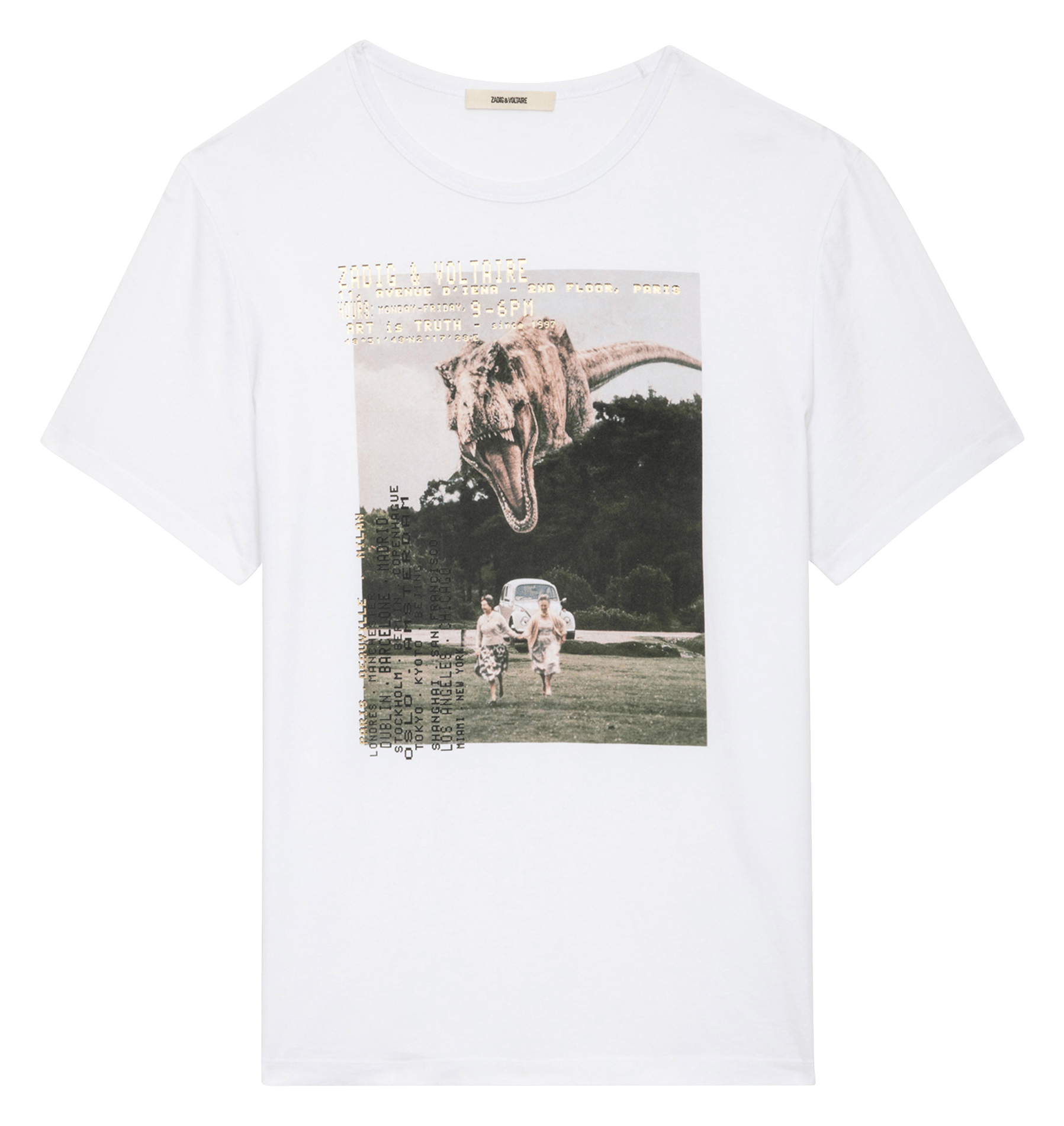 Tee-shirt droit en coton bio sérigraphié ZADIG&VOLTAIRE Blanc