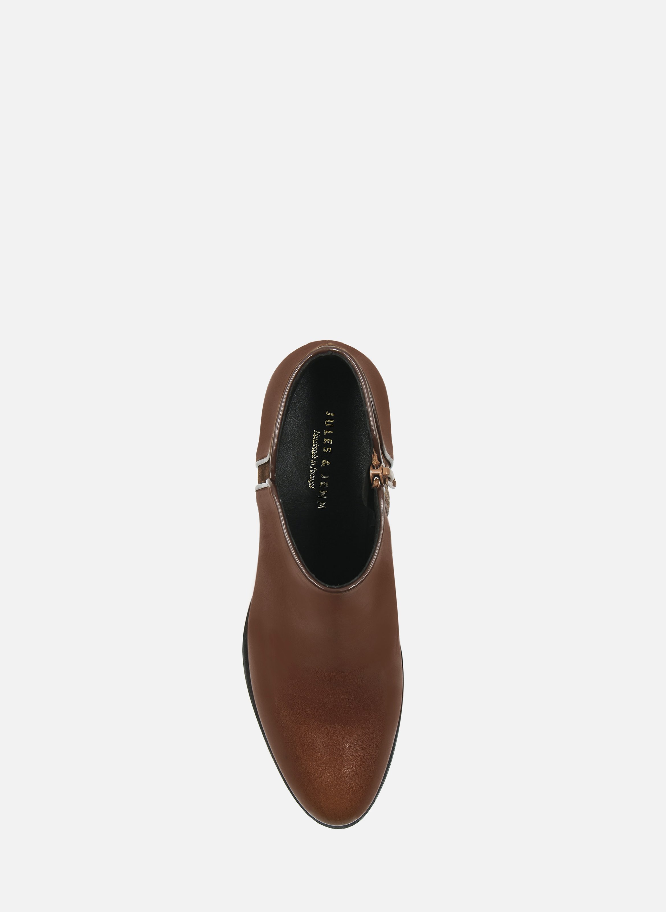 Medium heel leather mid-calf boots JULES & JENN Brown