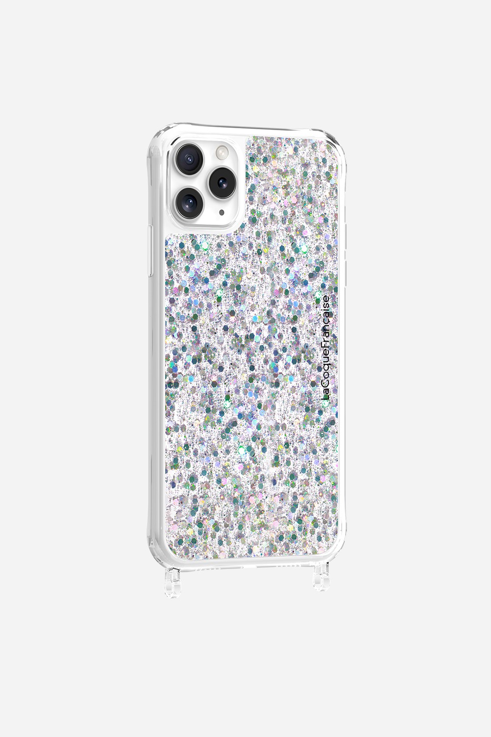 Phone case with holographic glitter rings for iPhone 11 Pro LA COQUE FRANCAISE Silver