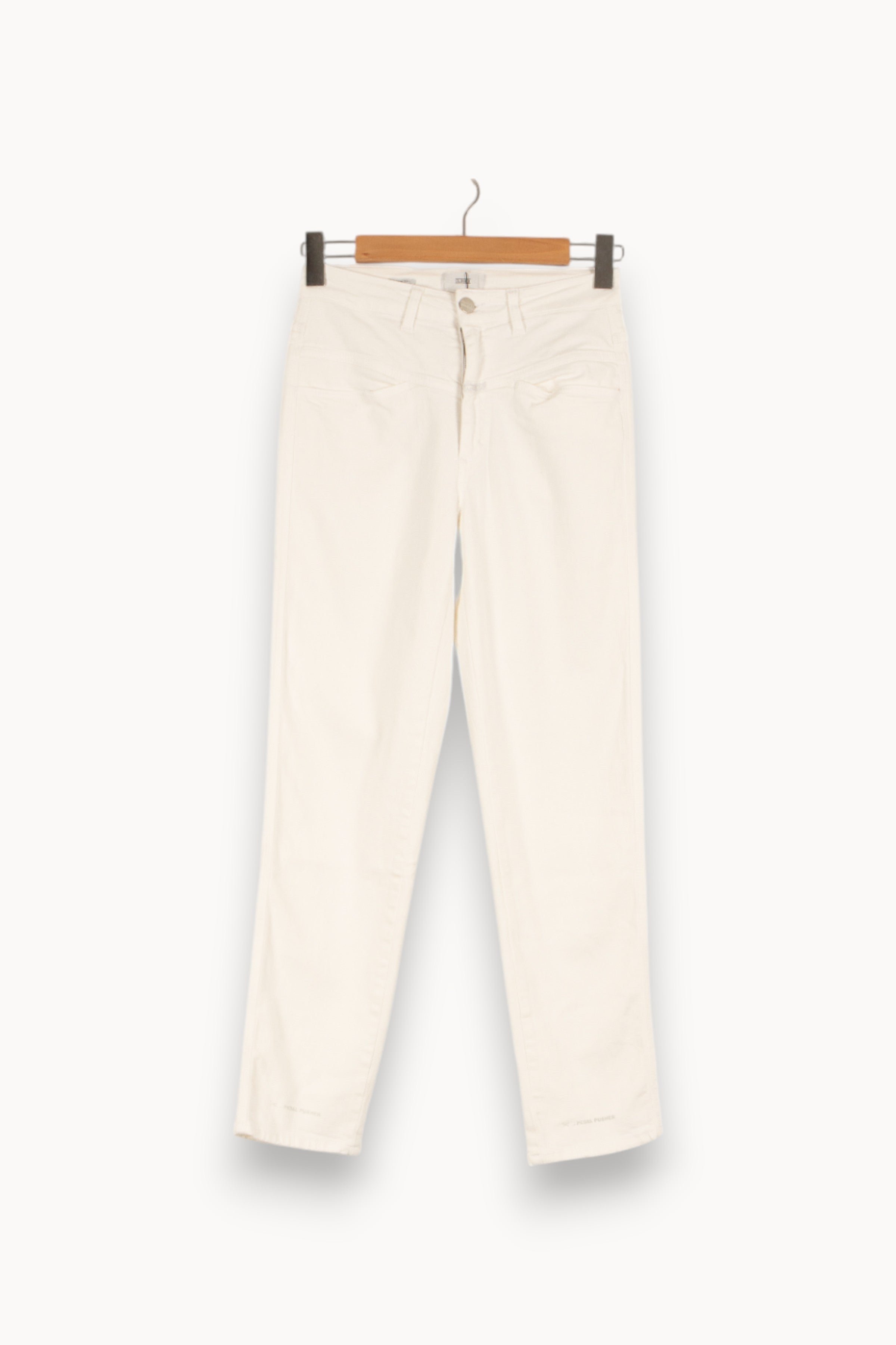 Cropped slim jeans with studs CLOSED - Seconde Main White