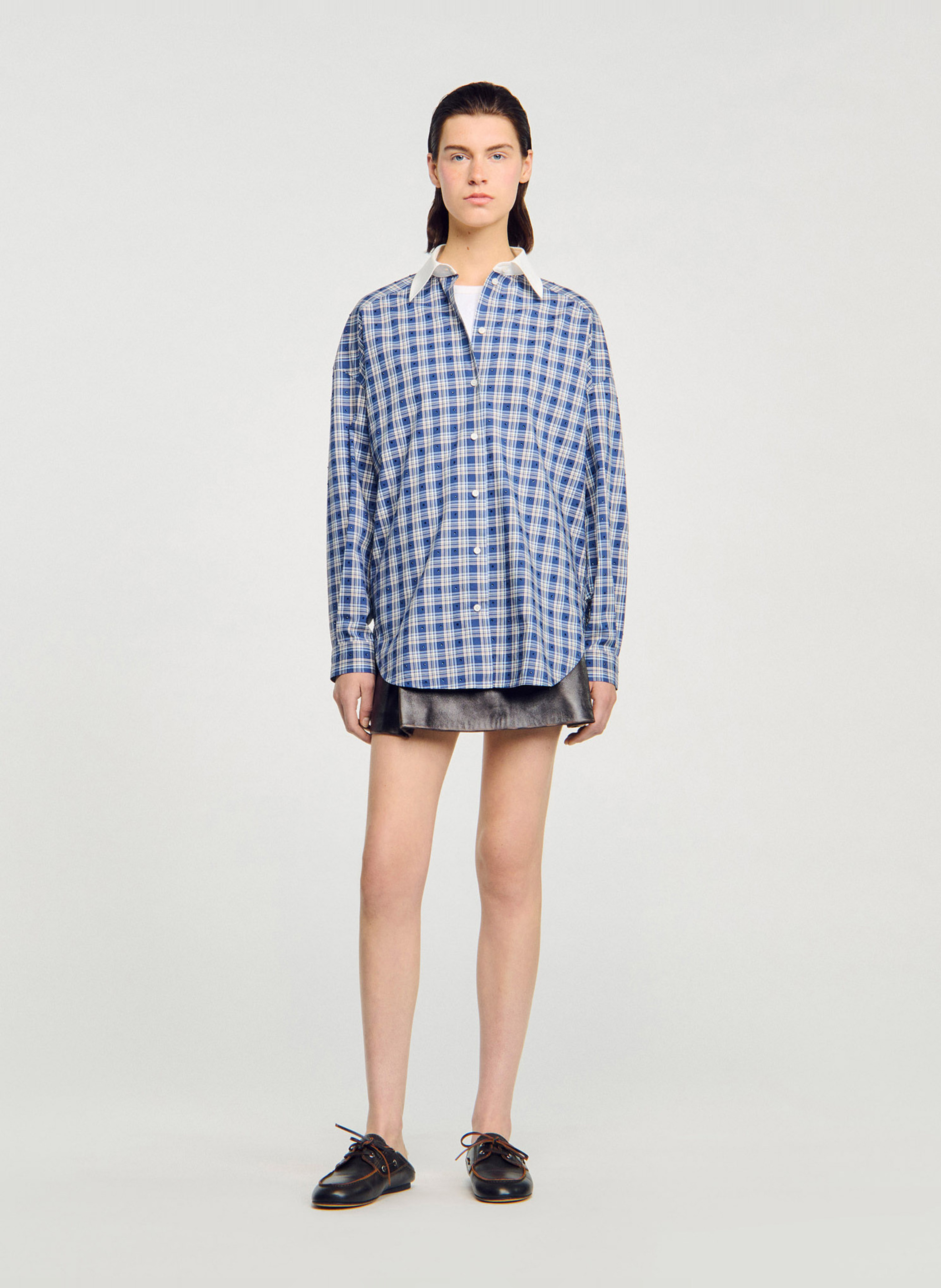 Blouse met klassieke kraag SANDRO Blauw