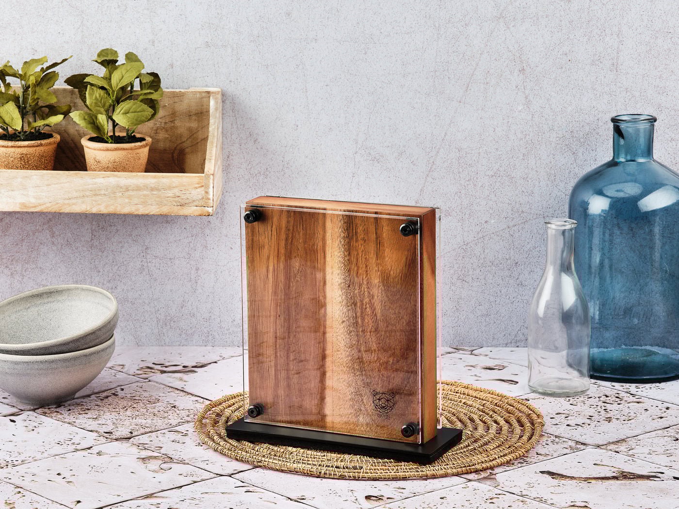 Universal magnetic knife block rauma BJORN Brown