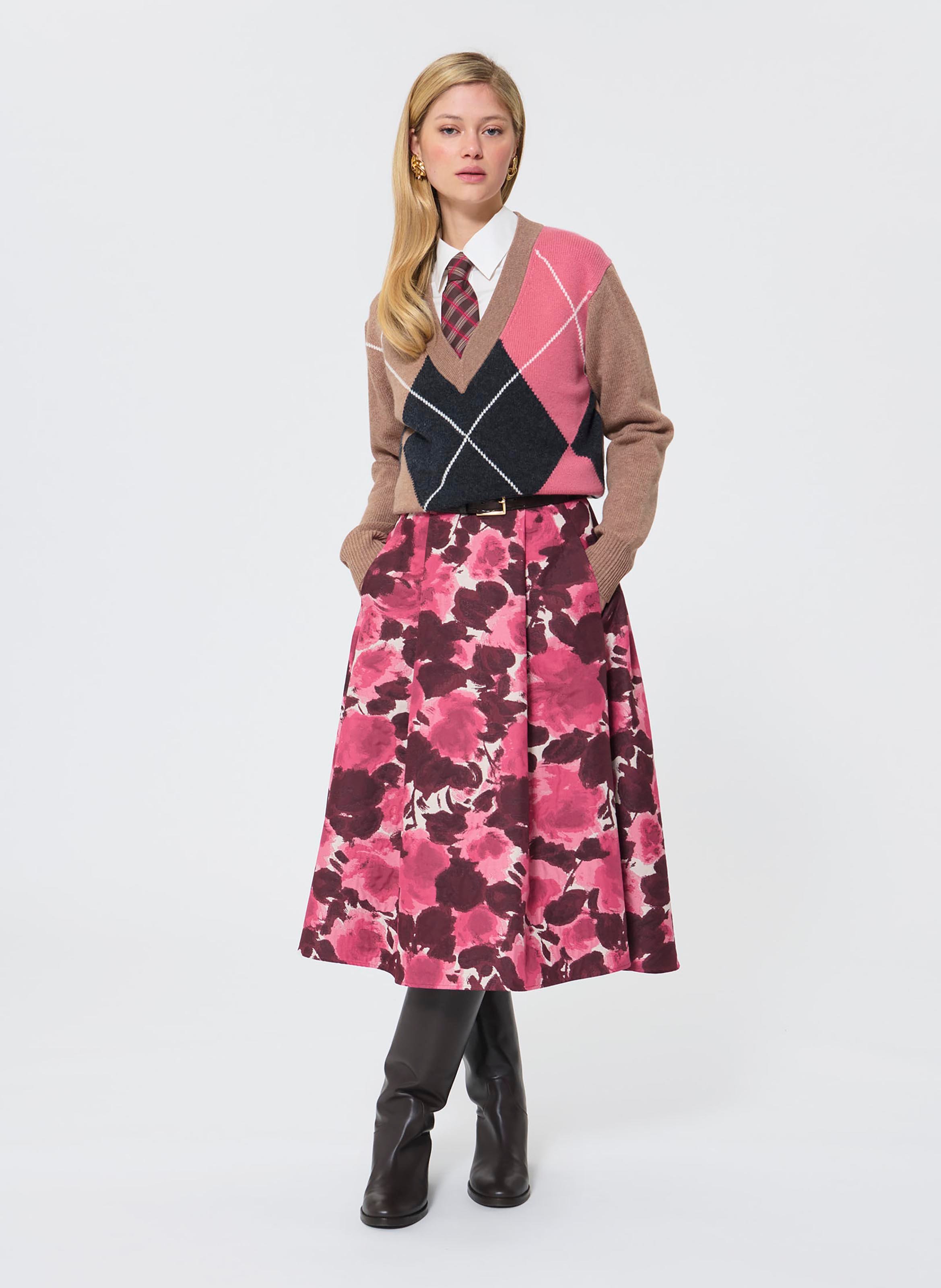 Anel printed midi skirt TARA JARMON White