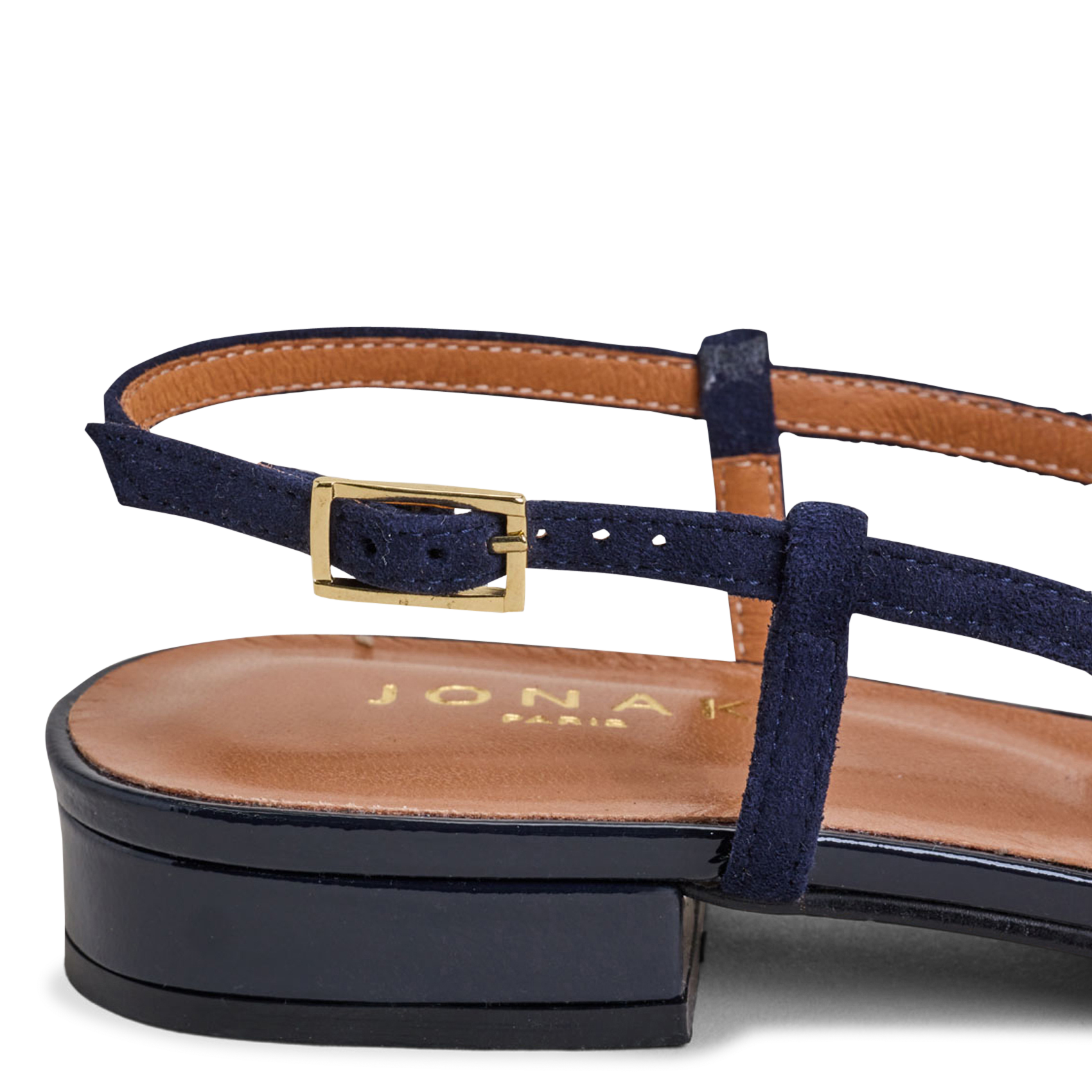 Two-tone leather ballerina flats JONAK Blue